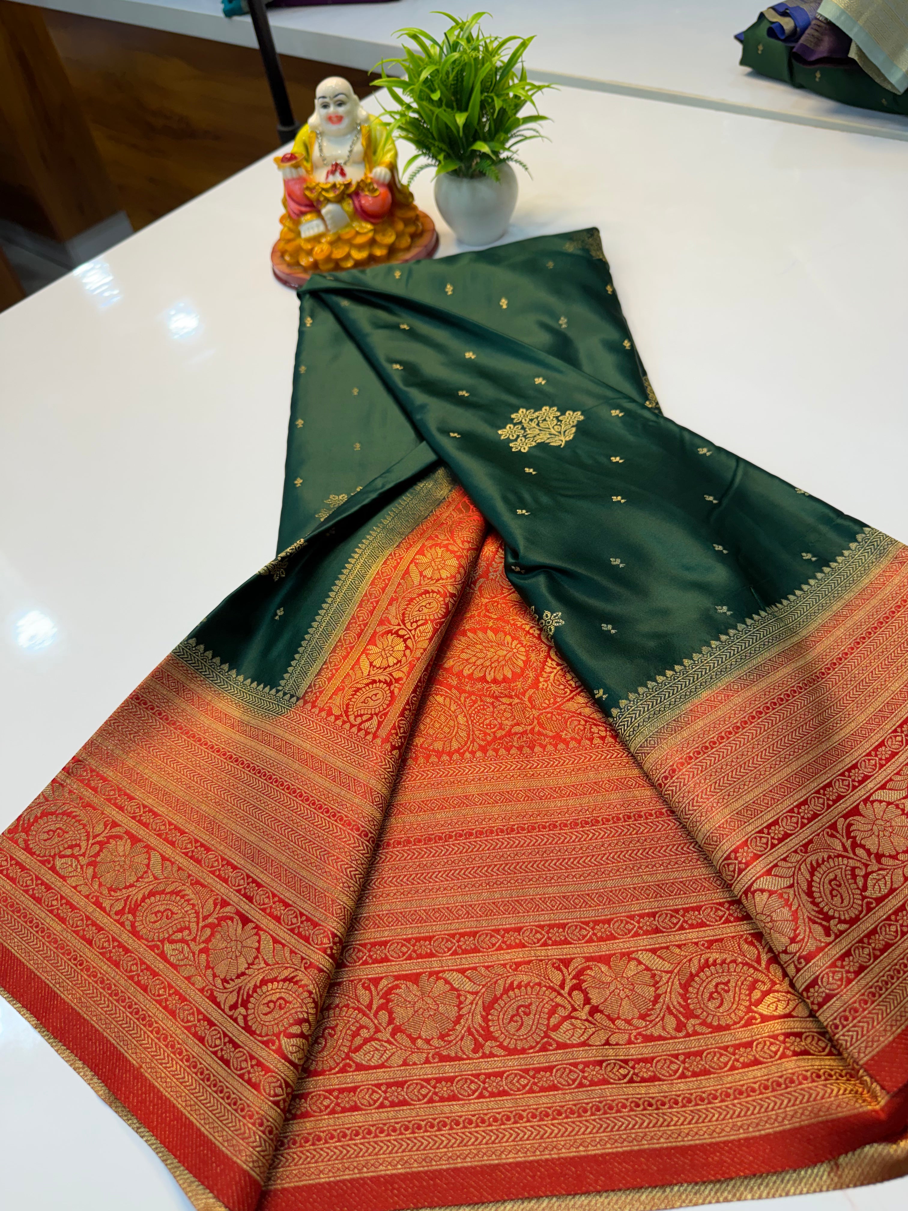 Premium Satin Saree with Buttas & Rich Pallu