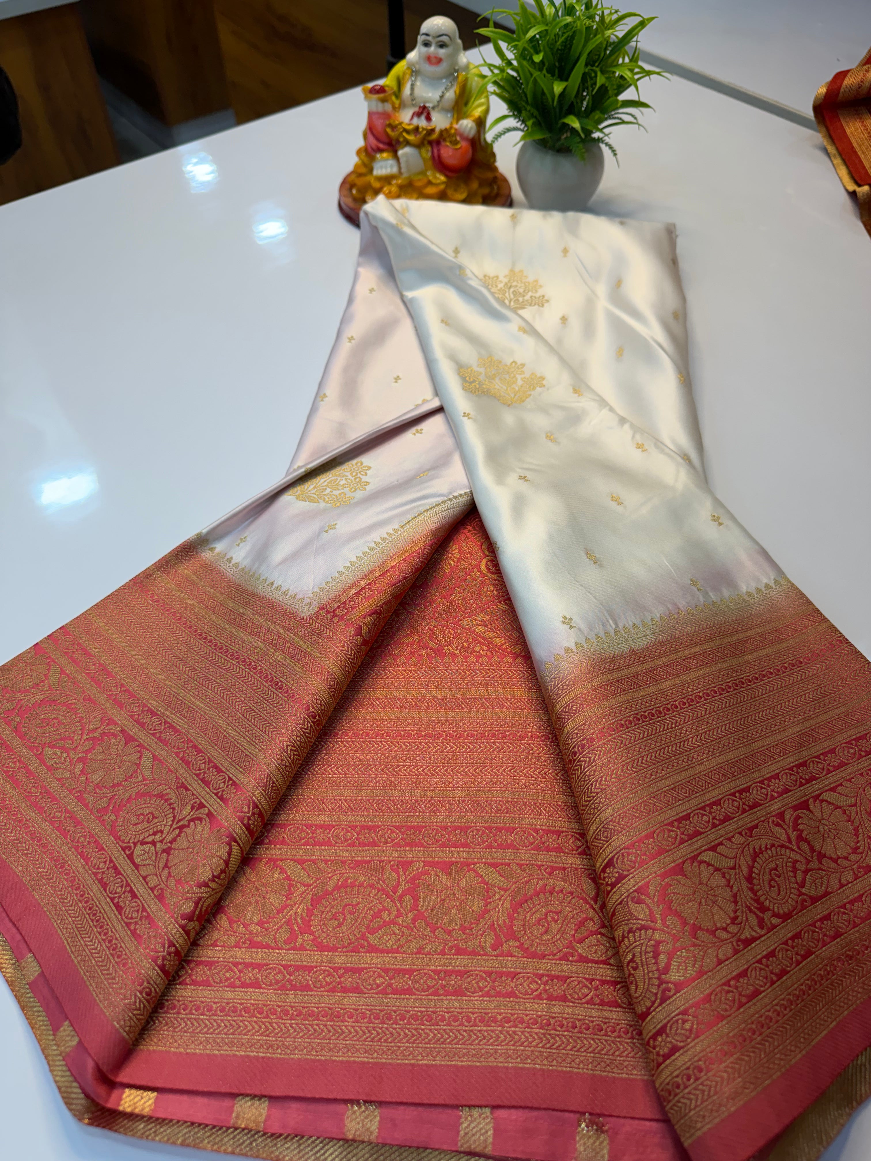 Premium Satin Saree with Buttas & Rich Pallu
