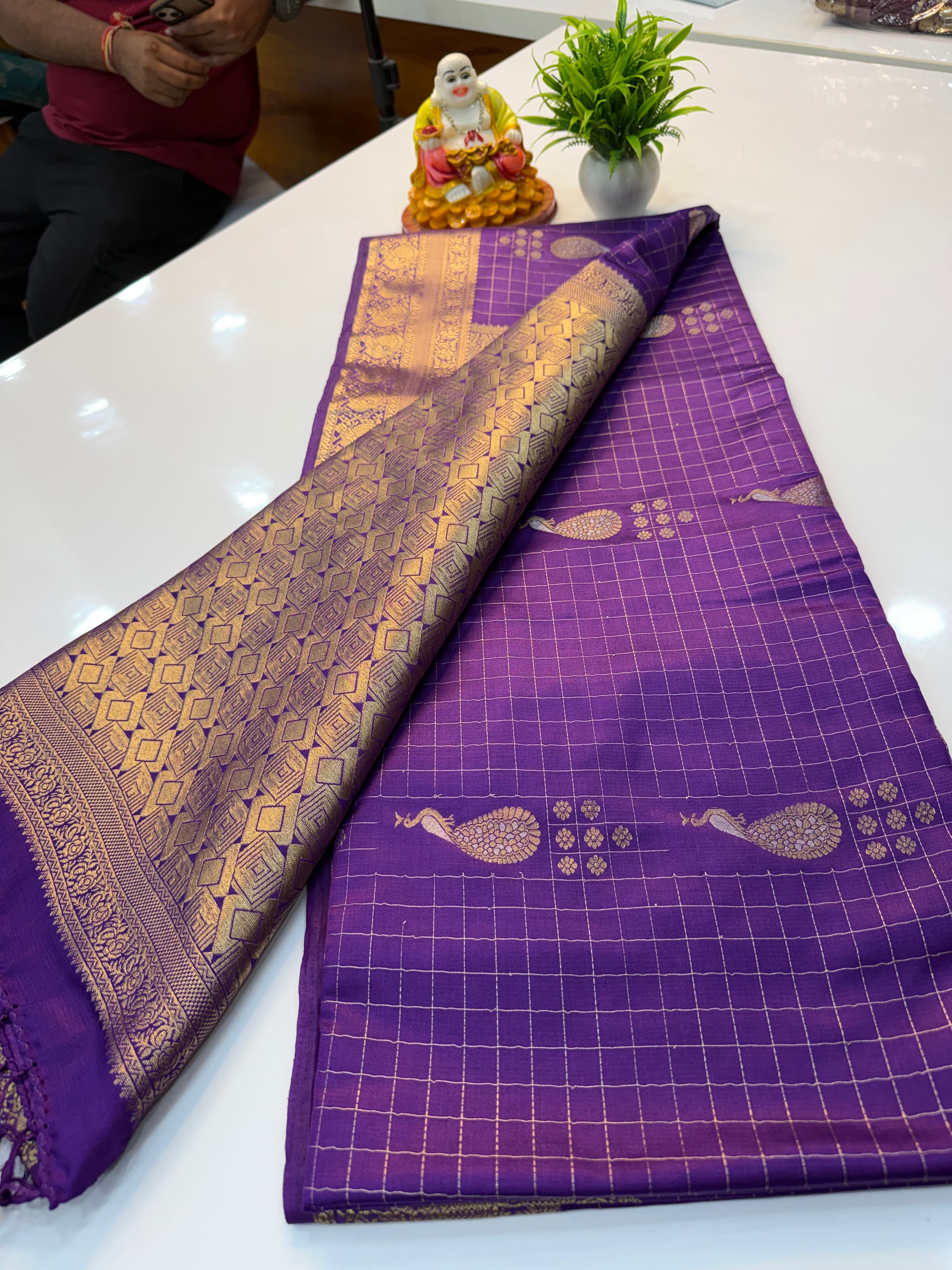 Premium Satin Saree with Peacock Design & Rich Pallu | Padmavathi Silks and Sarees…