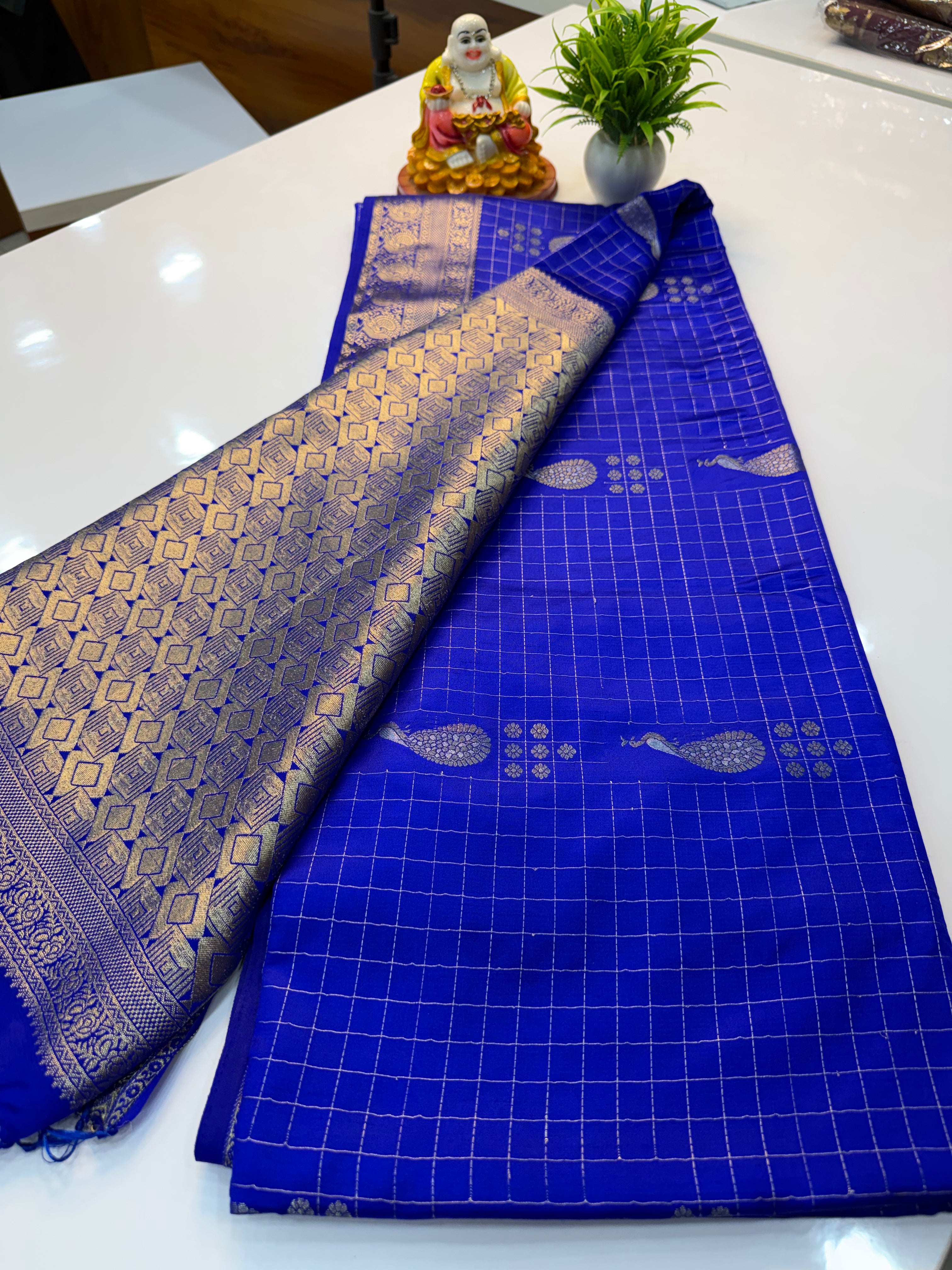 Premium Satin Saree with Peacock Design & Rich Pallu | Padmavathi Silks and Sarees…