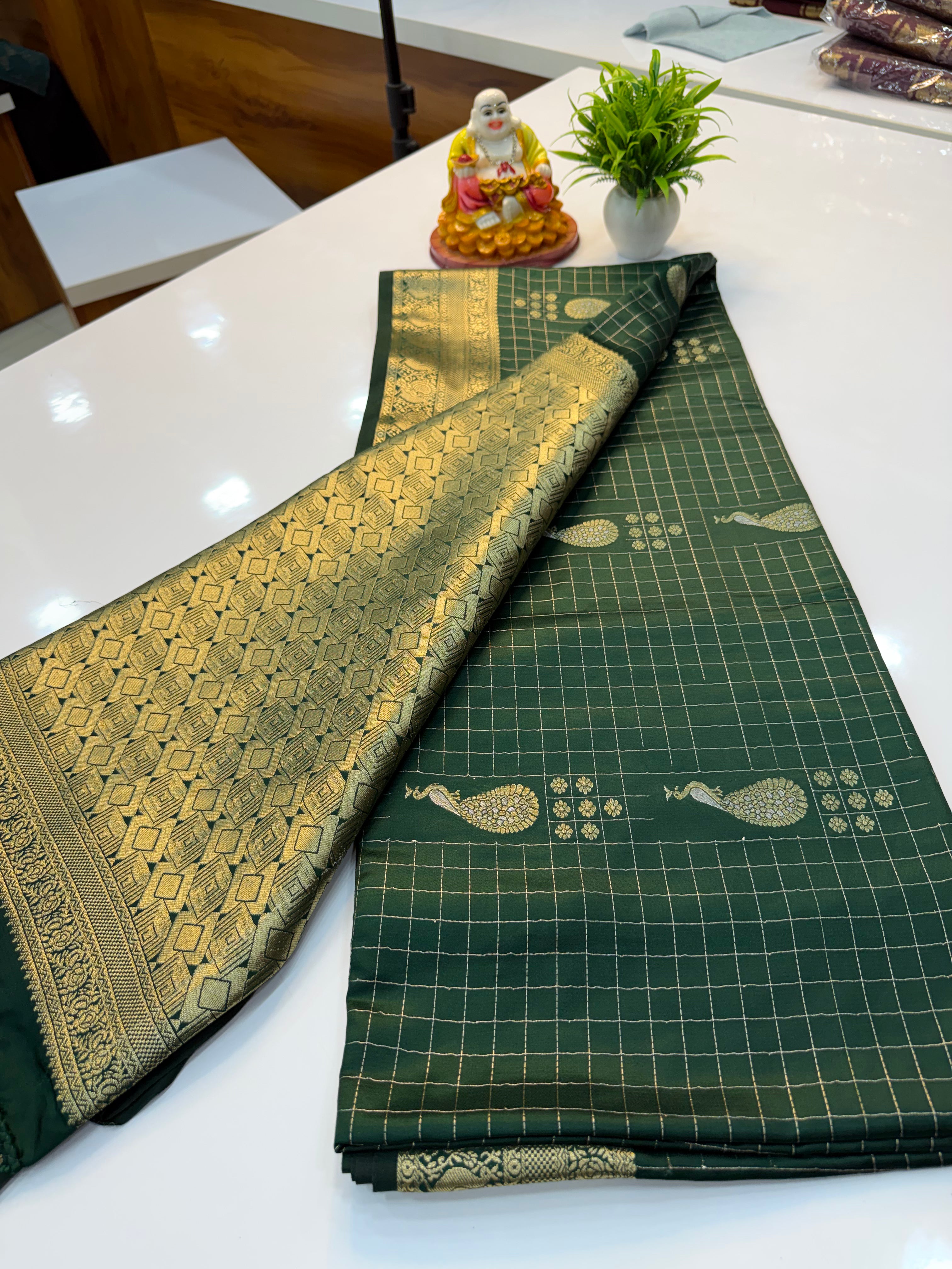 Premium Satin Saree with Peacock Design & Rich Pallu | Padmavathi Silks and Sarees…