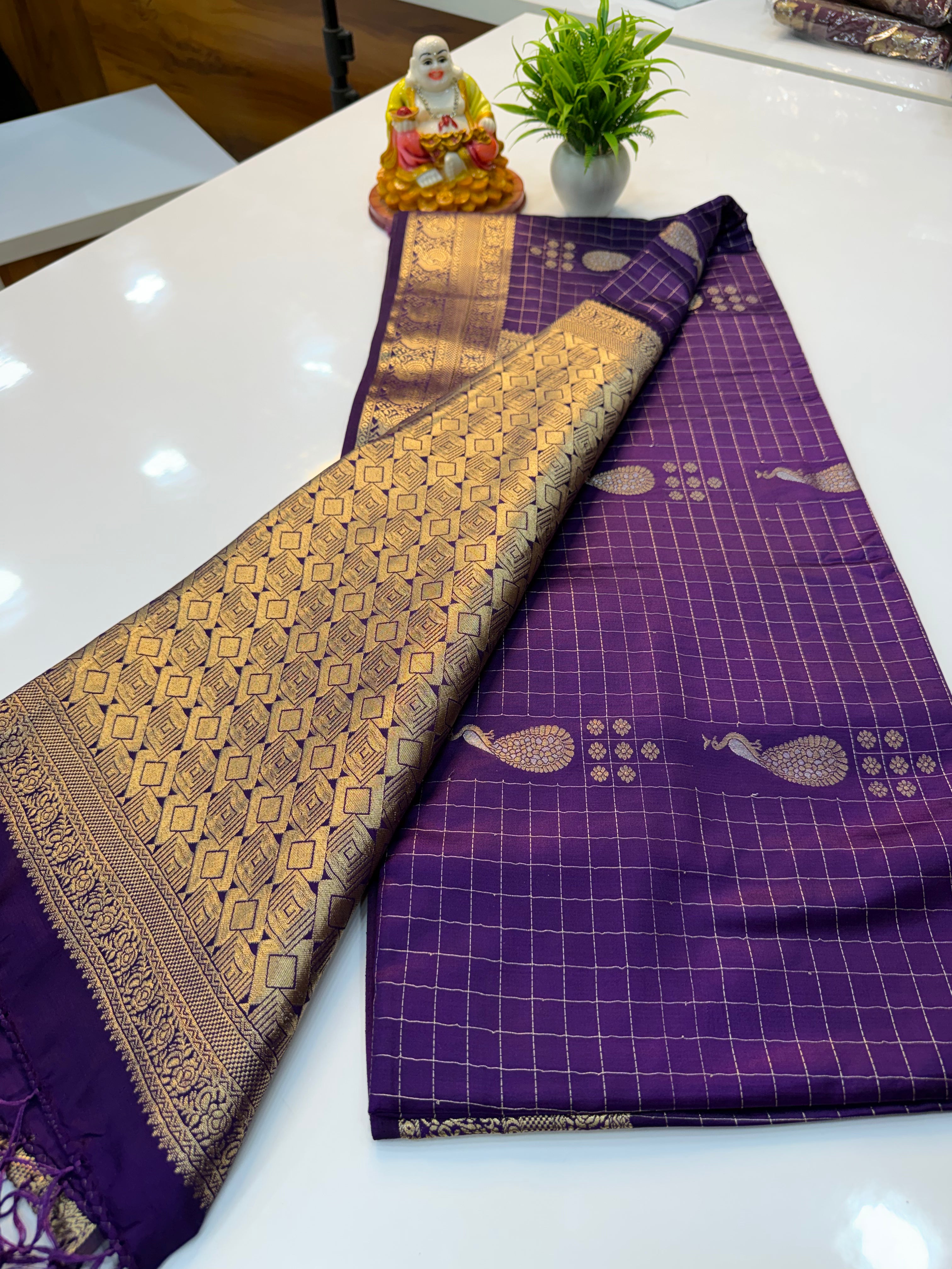 Premium Satin Saree with Peacock Design & Rich Pallu | Padmavathi Silks and Sarees…