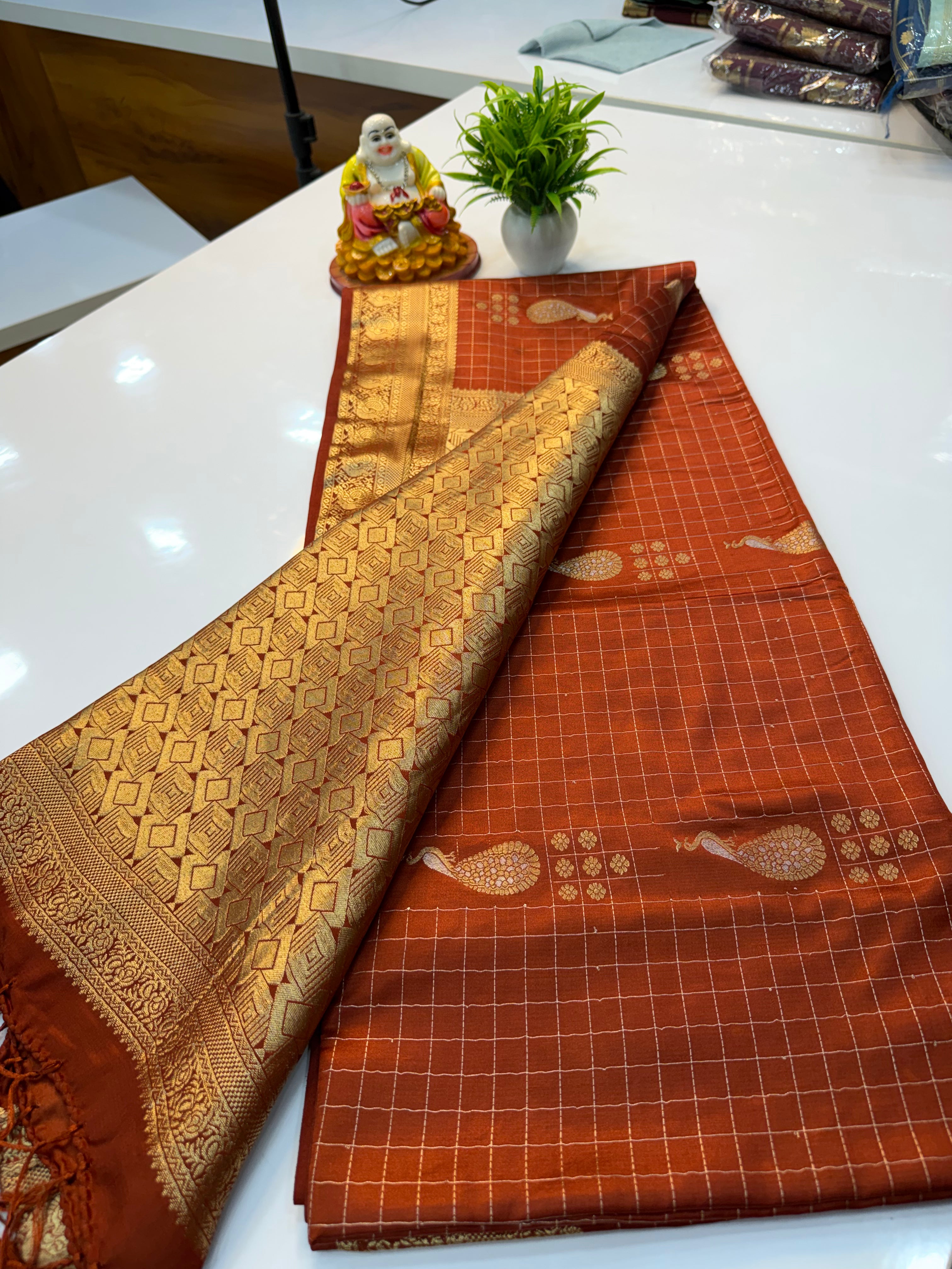 Premium Satin Saree with Peacock Design & Rich Pallu | Padmavathi Silks and Sarees…