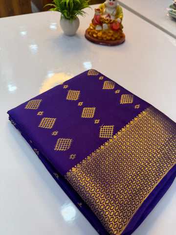 Premium Mysore Crepe Silk Saree with Beautiful Buttas & Rich Pallu | Padmavathi Silks and Sarees