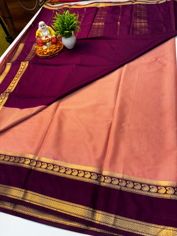 Mysore Crepe Silk Saree with Mango Bentex Border