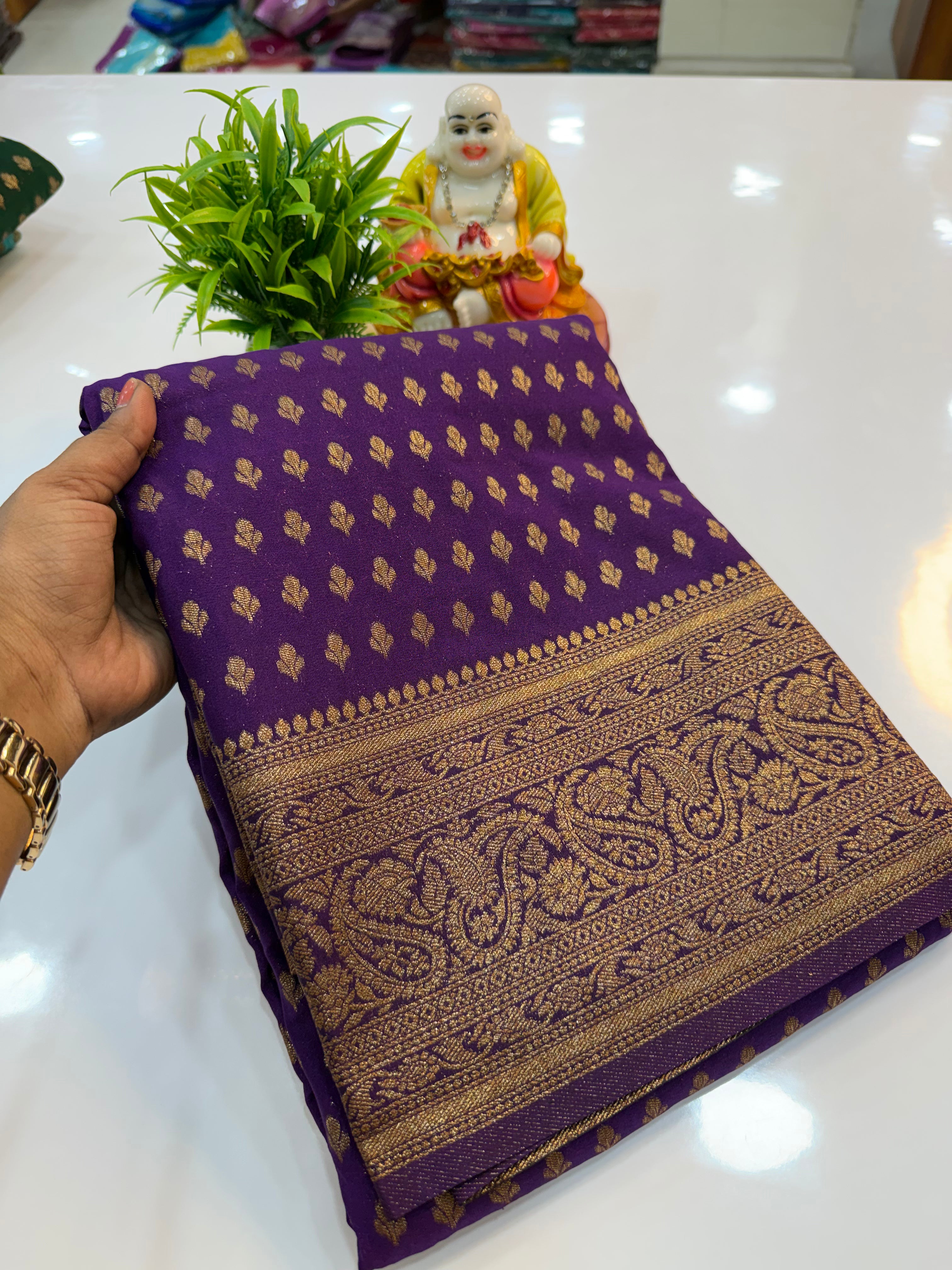 Premium Khaddi Georgette Saree with Buttas & Rich Pallu…