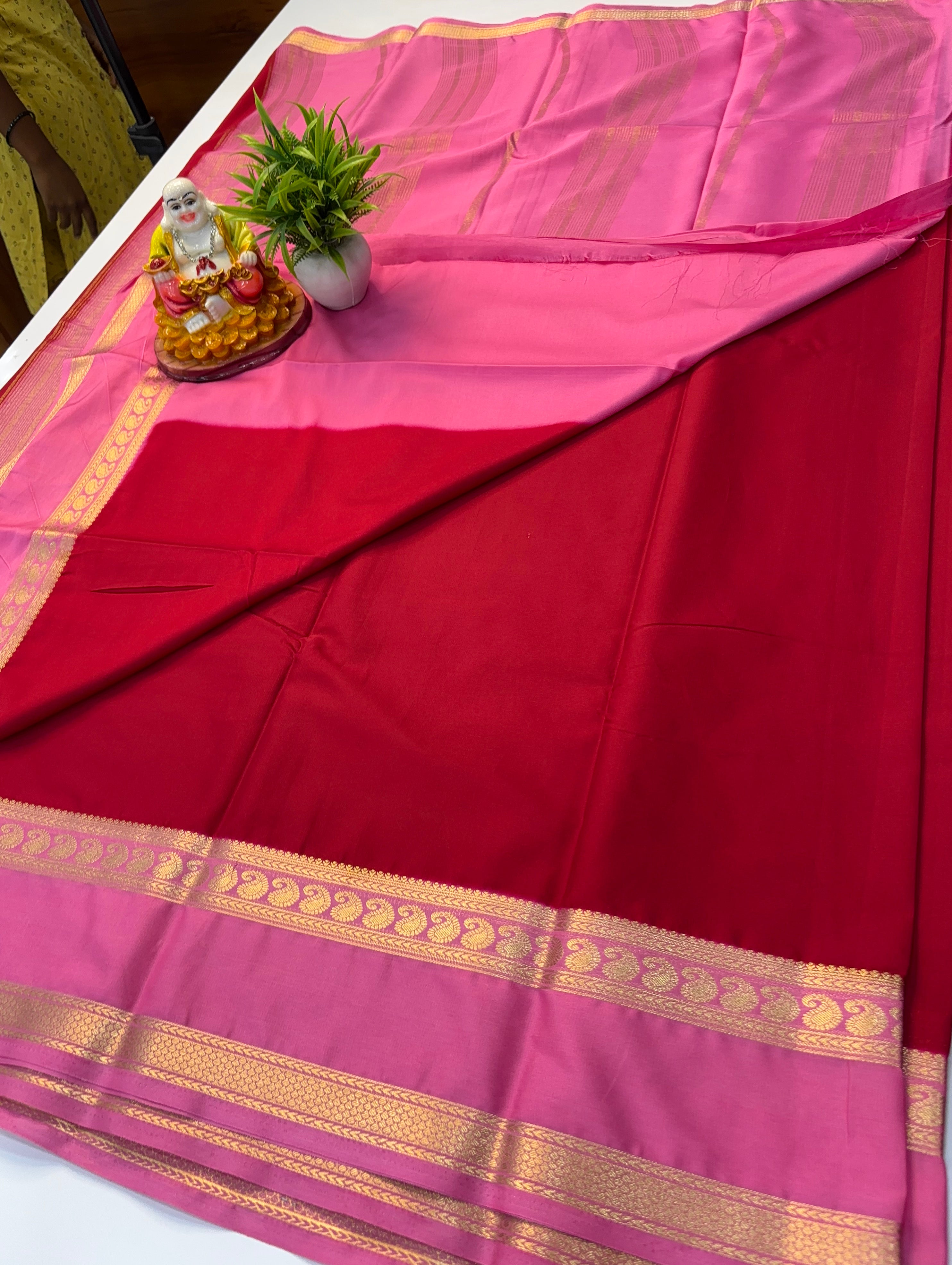 Mysore Crepe Silk Saree with Mango Bentex Border
