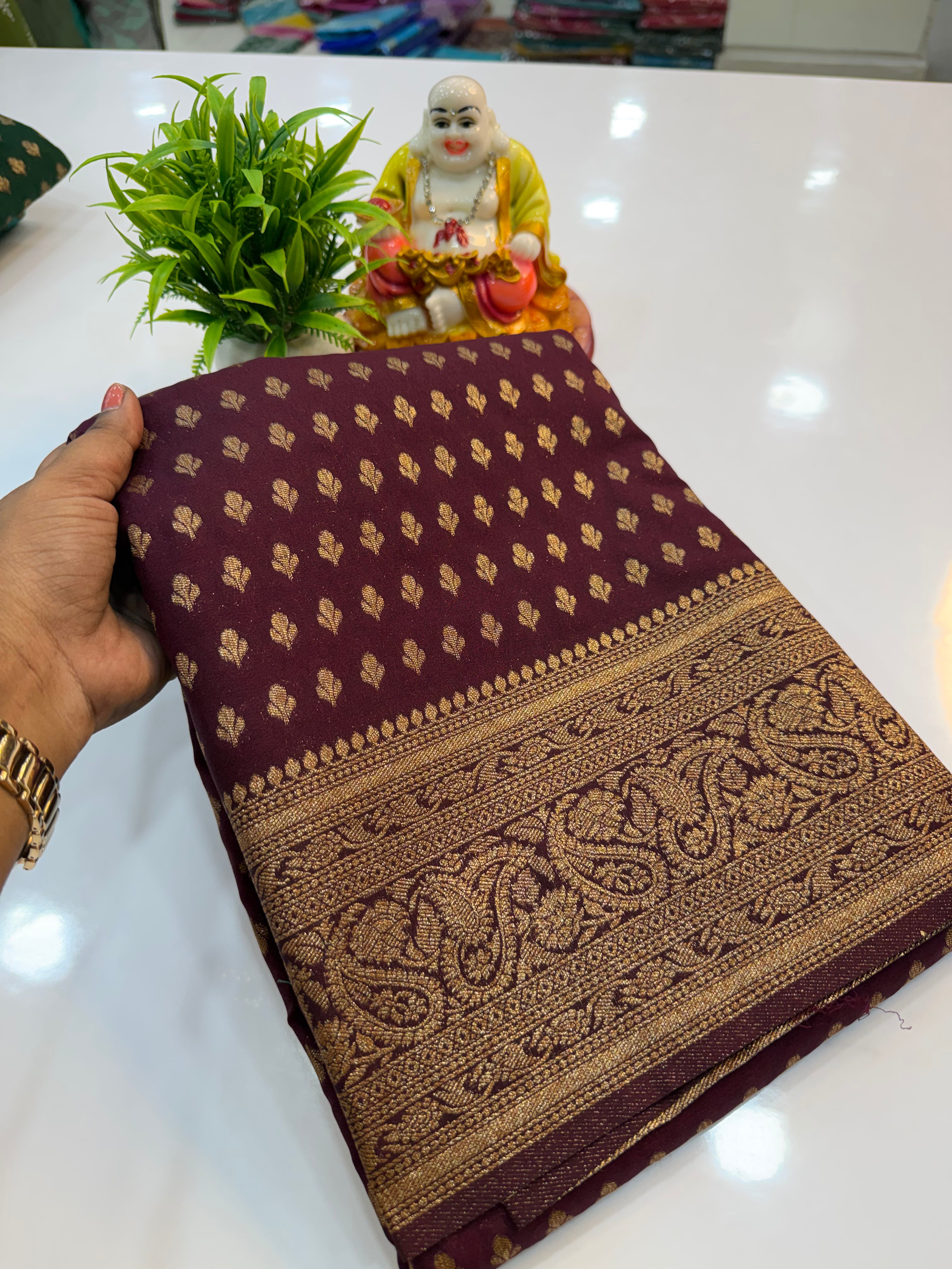 Premium Khaddi Georgette Saree with Buttas & Rich Pallu…