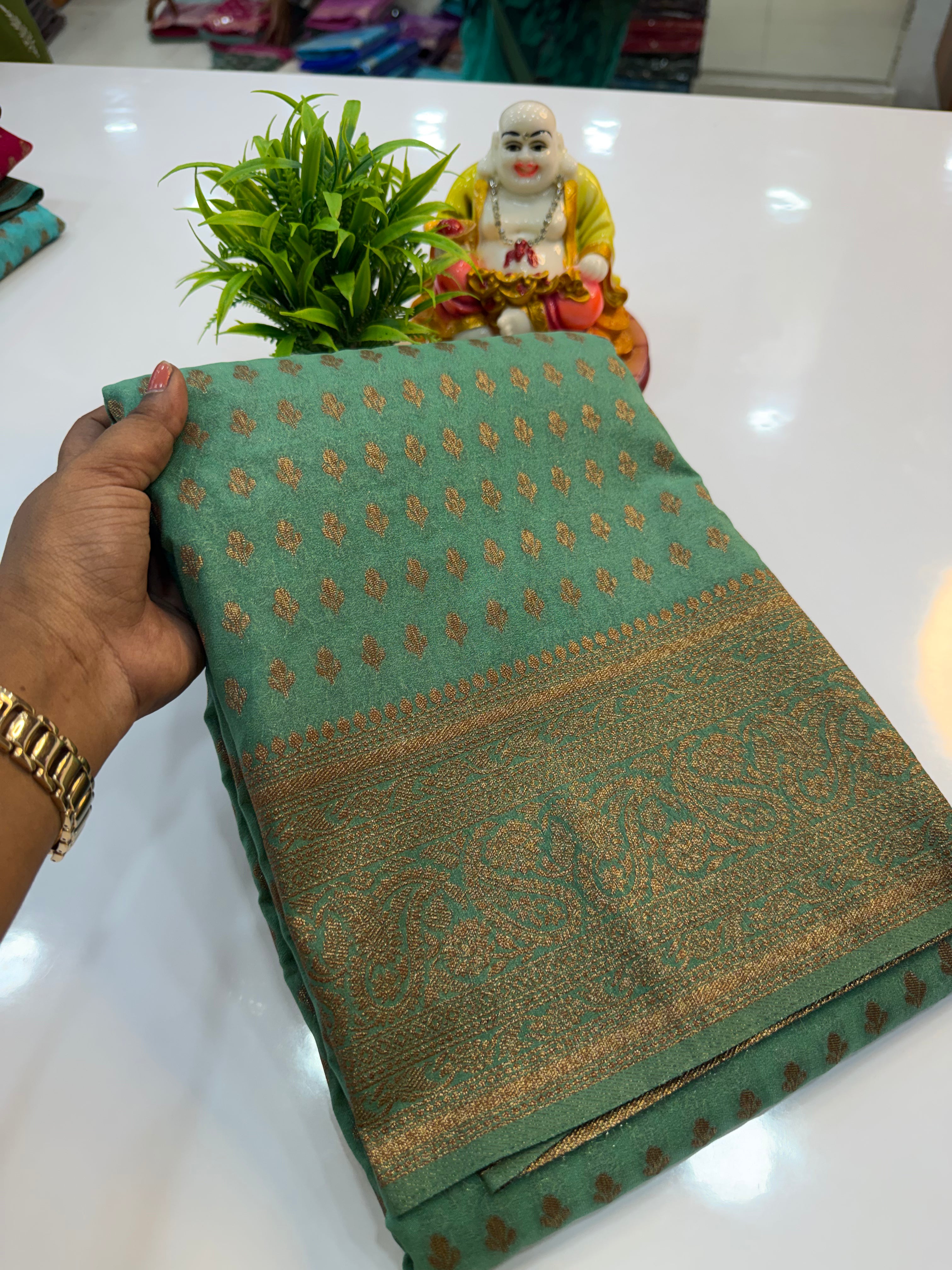 Premium Khaddi Georgette Saree with Buttas & Rich Pallu…