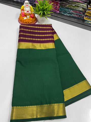 Mysore Crepe Silk Saree with Elegant Center Print