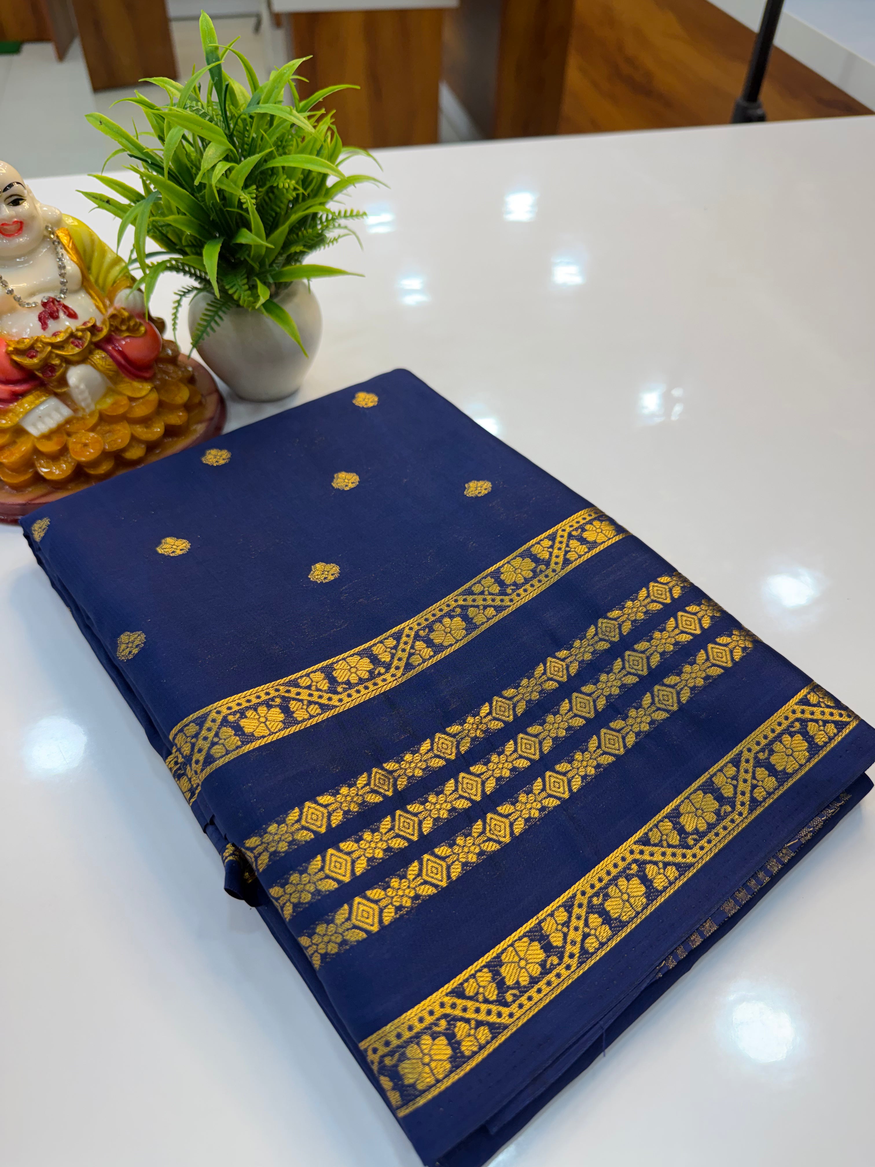 Mysore Crepe Silk Saree with Buttas & Self Blouse…