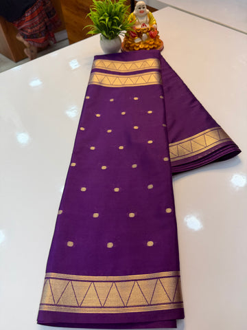 Mysore Crepe Silk Saree with Half & Half Pattern & Chit Pallu…