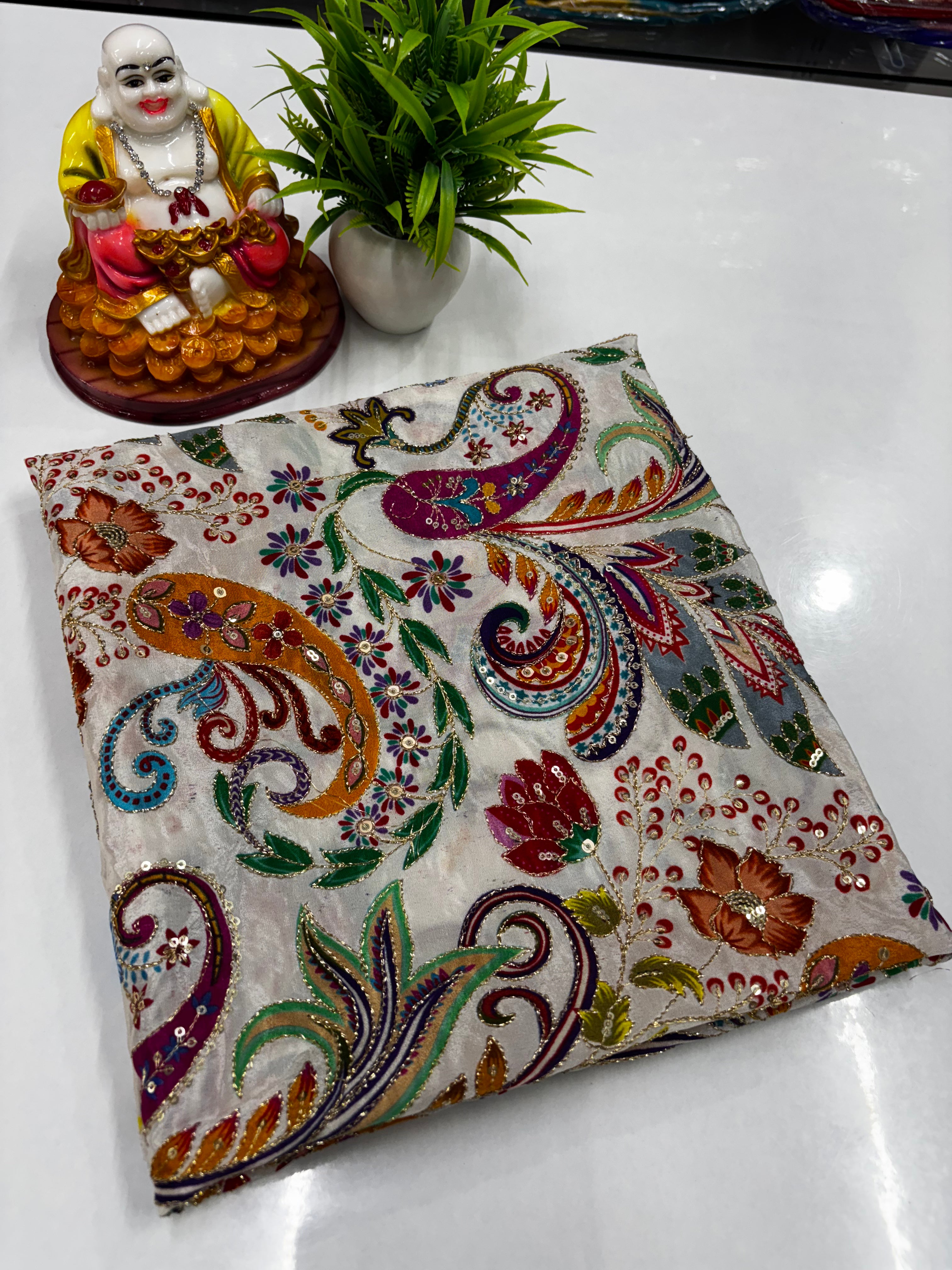 Premium Crepe Silk Blouse with Kalamkari Design – by Padmavathi Silks and Sarees