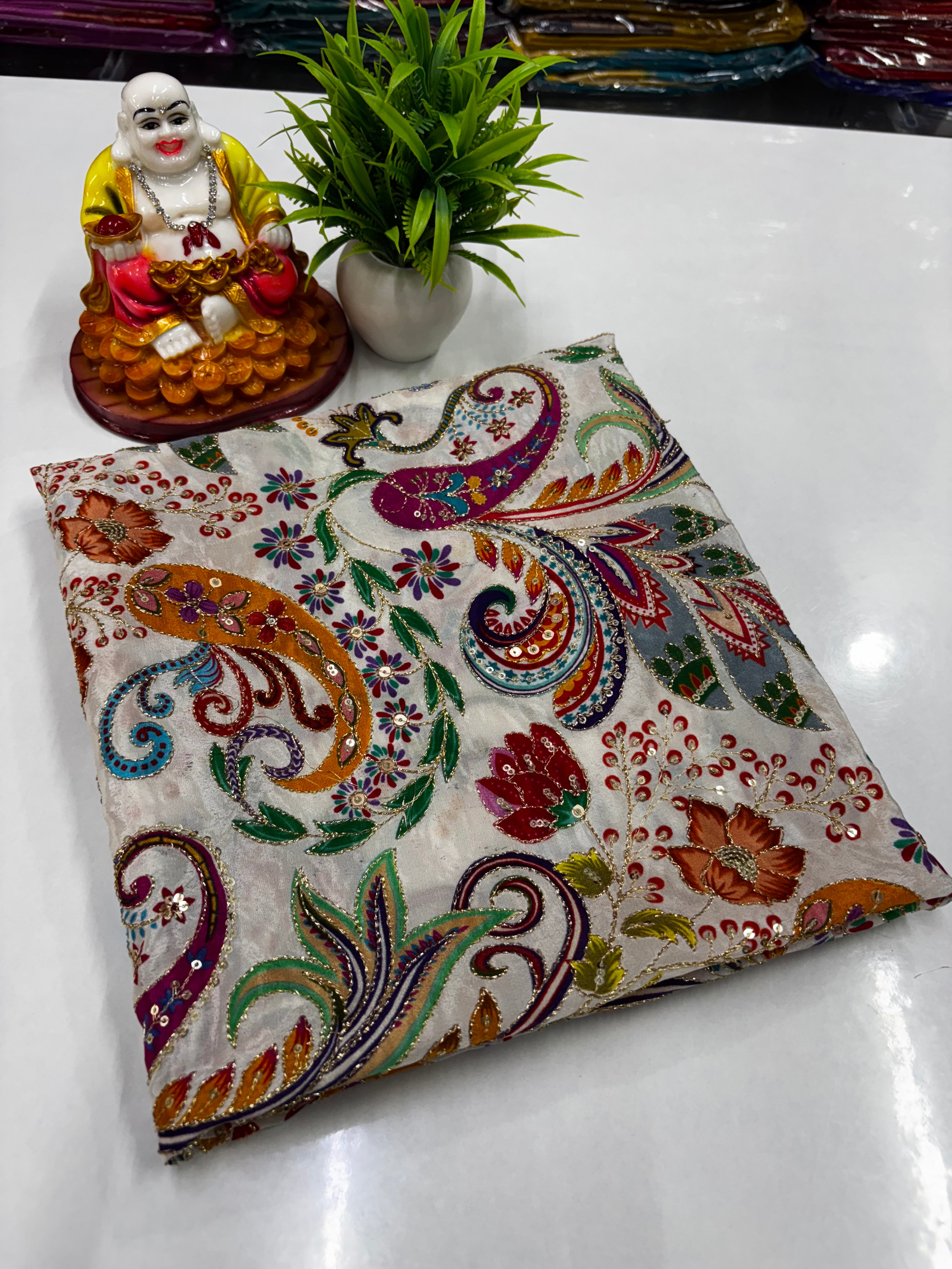 Premium Crepe Silk Blouse with Kalamkari Design – by Padmavathi Silks and Sarees