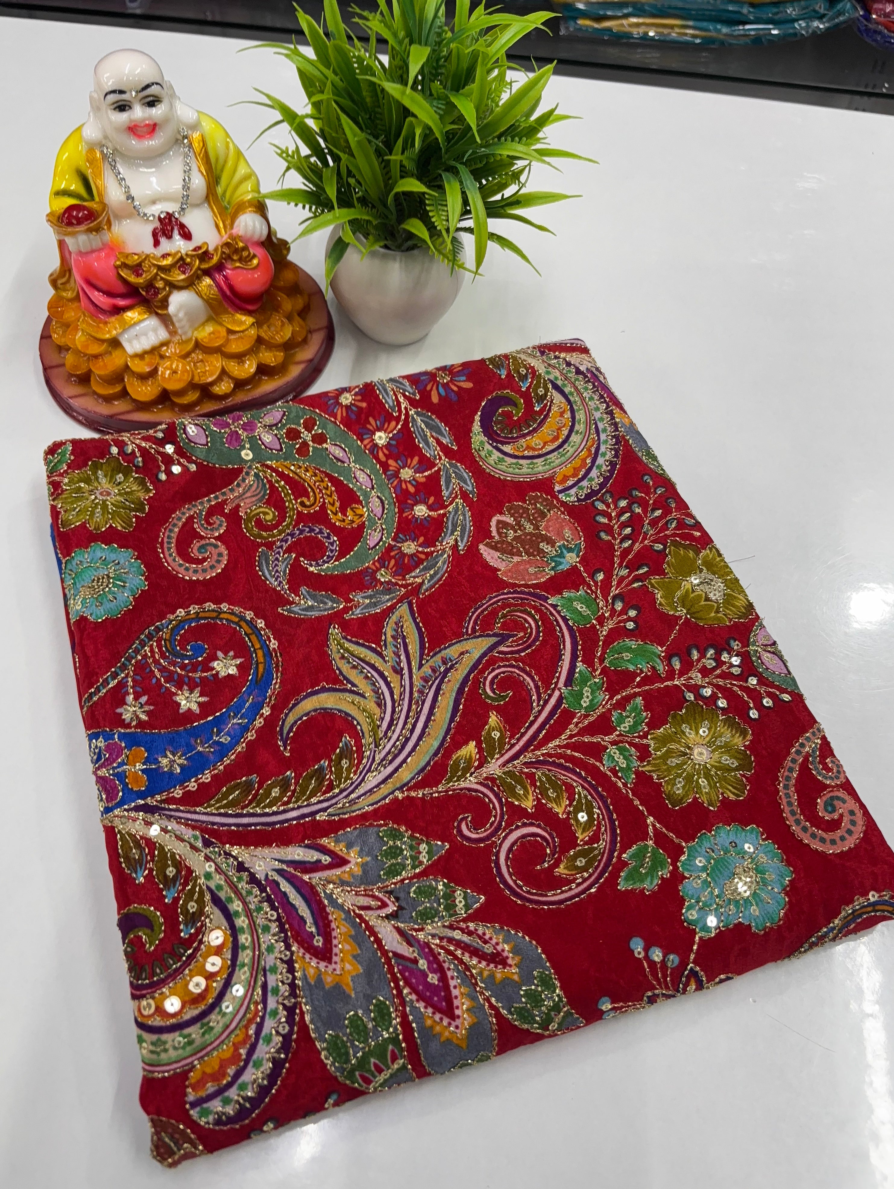 Premium Crepe Silk Blouse with Kalamkari Design – by Padmavathi Silks and Sarees