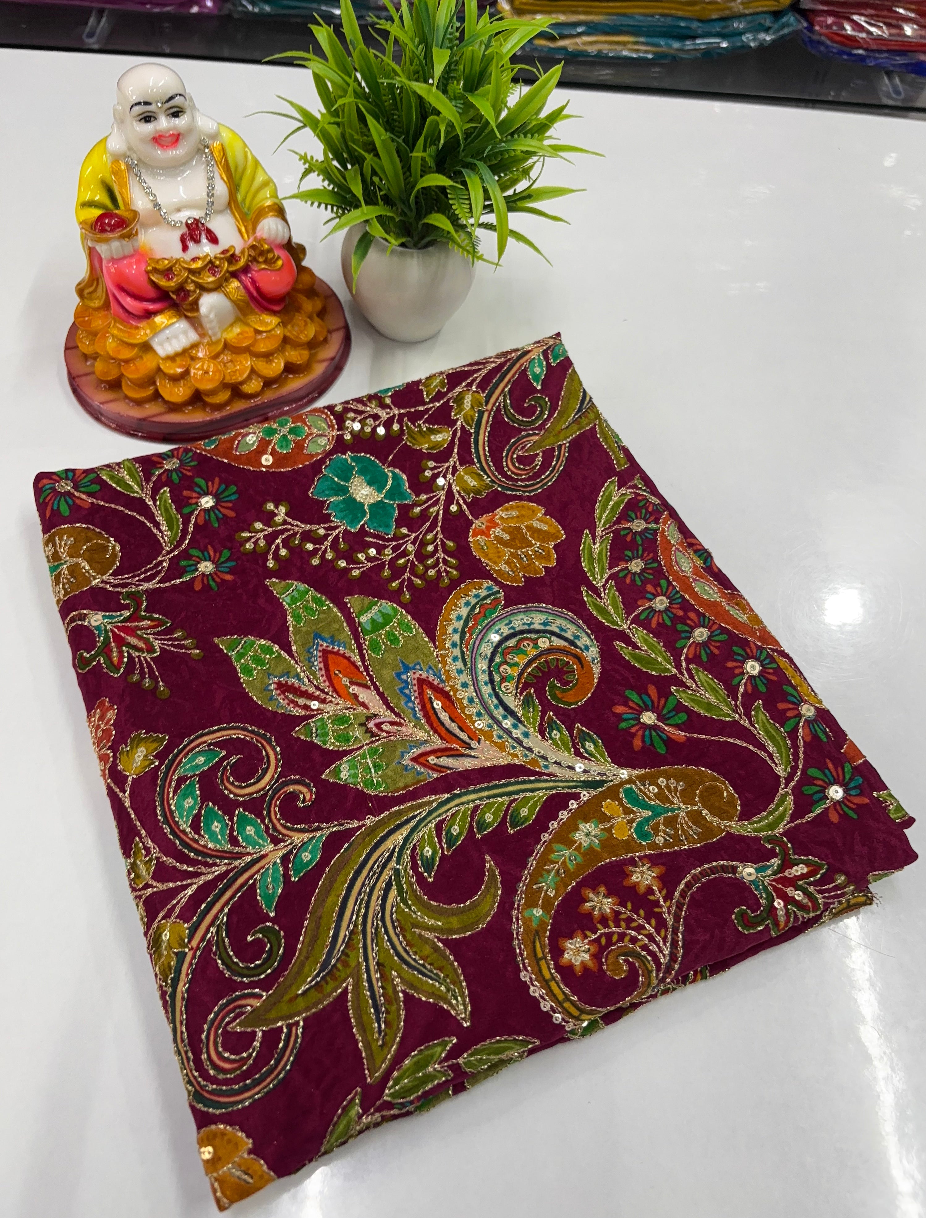 Premium Crepe Silk Blouse with Kalamkari Design – by Padmavathi Silks and Sarees
