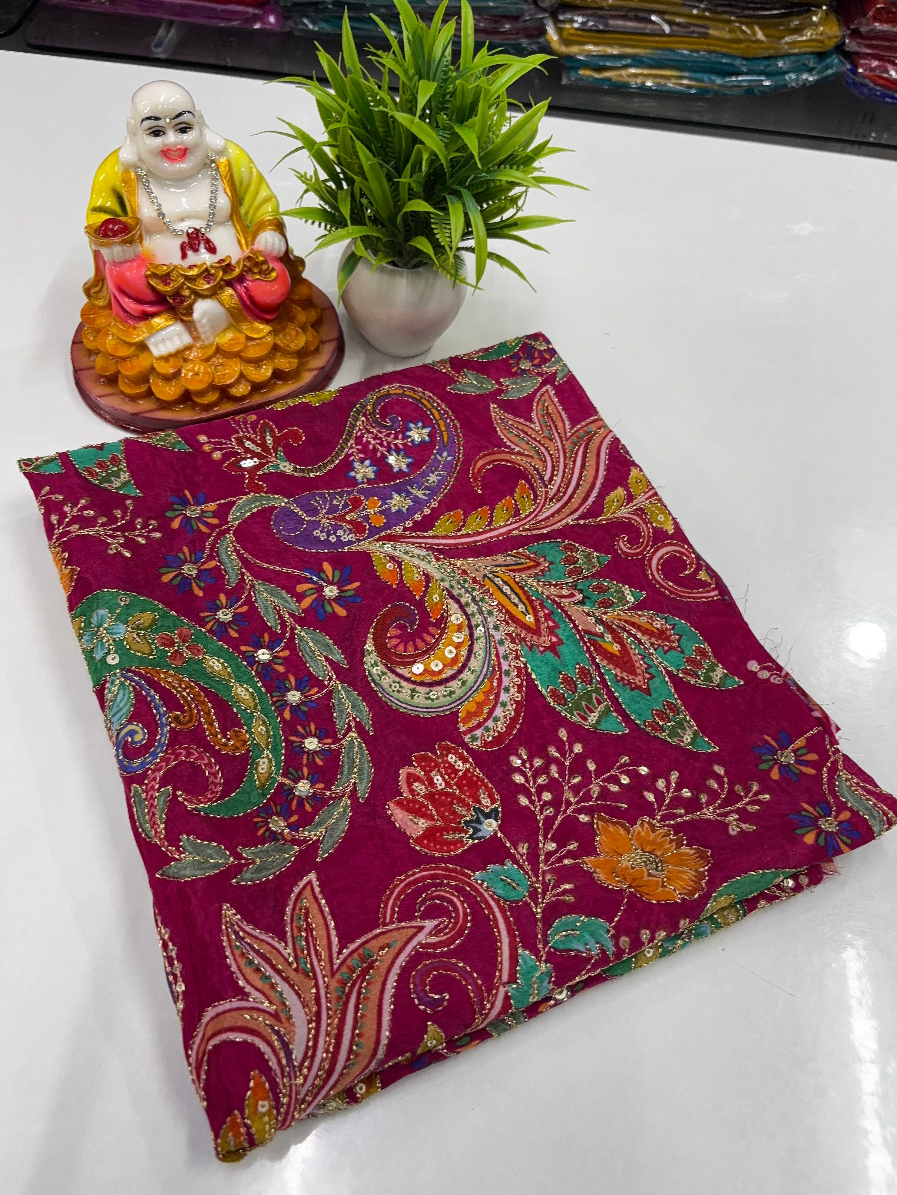 Premium Crepe Silk Blouse with Kalamkari Design – by Padmavathi Silks and Sarees