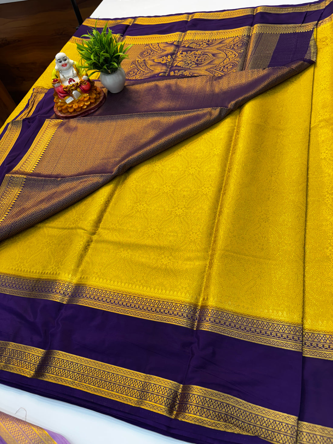 Premium Mysore Crepe Silk Saree with Bentex Border & Brocade Design