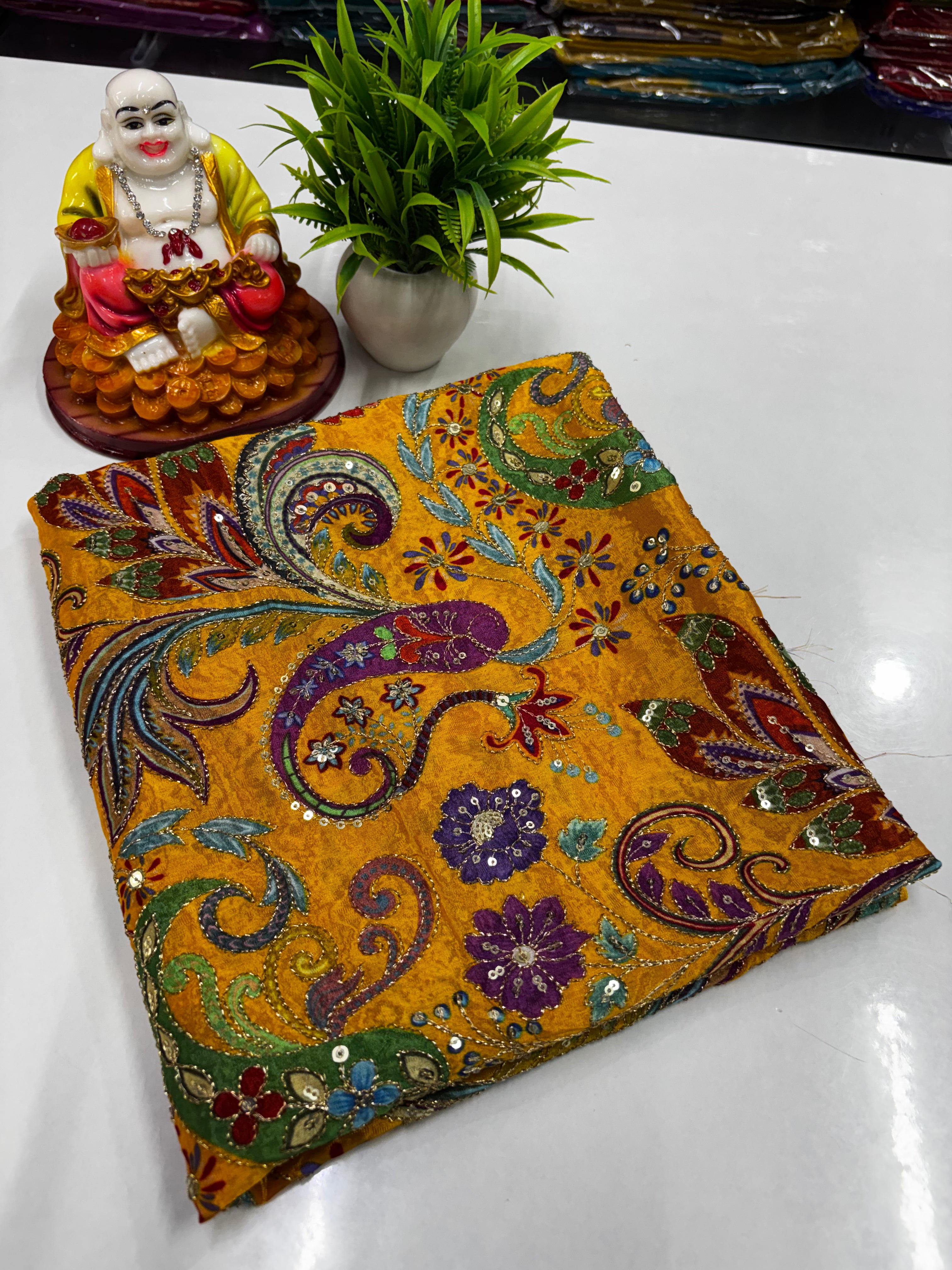 Premium Crepe Silk Blouse with Kalamkari Design – by Padmavathi Silks and Sarees