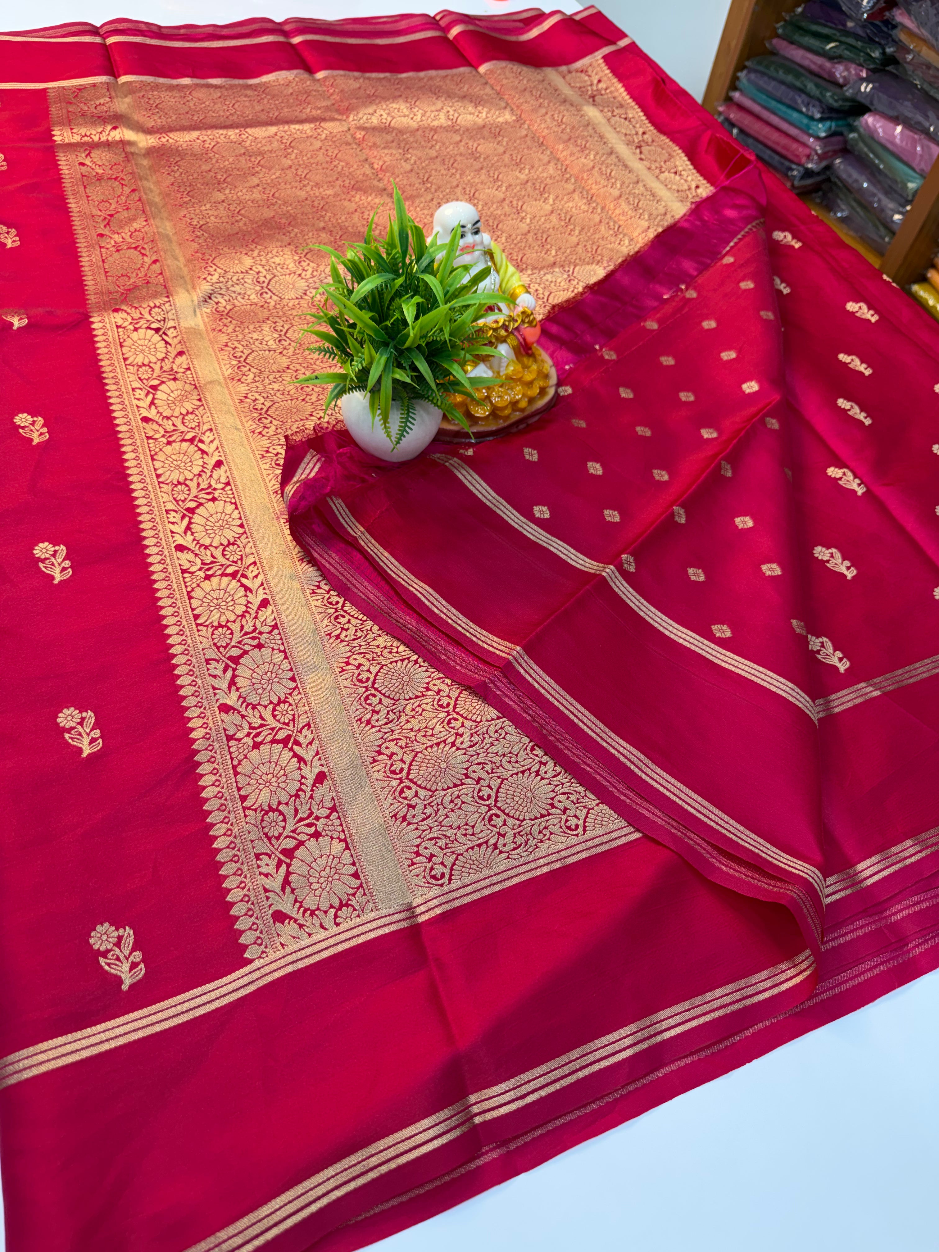 Premium Gajji Silk Saree with Buttas & Rich pallu ….