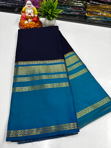 Mysore Crepe Silk Saree with Contrast Border