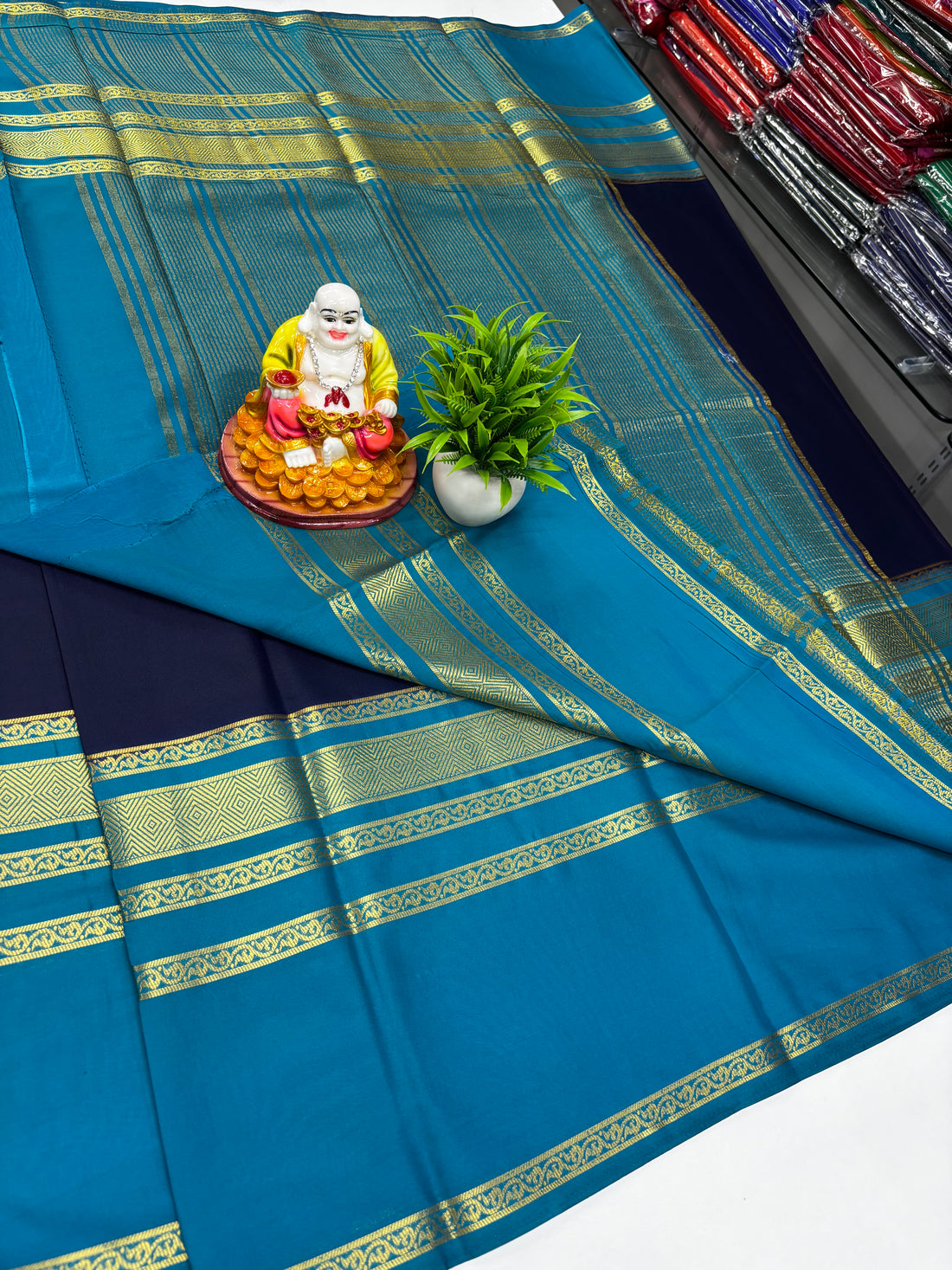 Mysore Crepe Silk Saree with Contrast Border