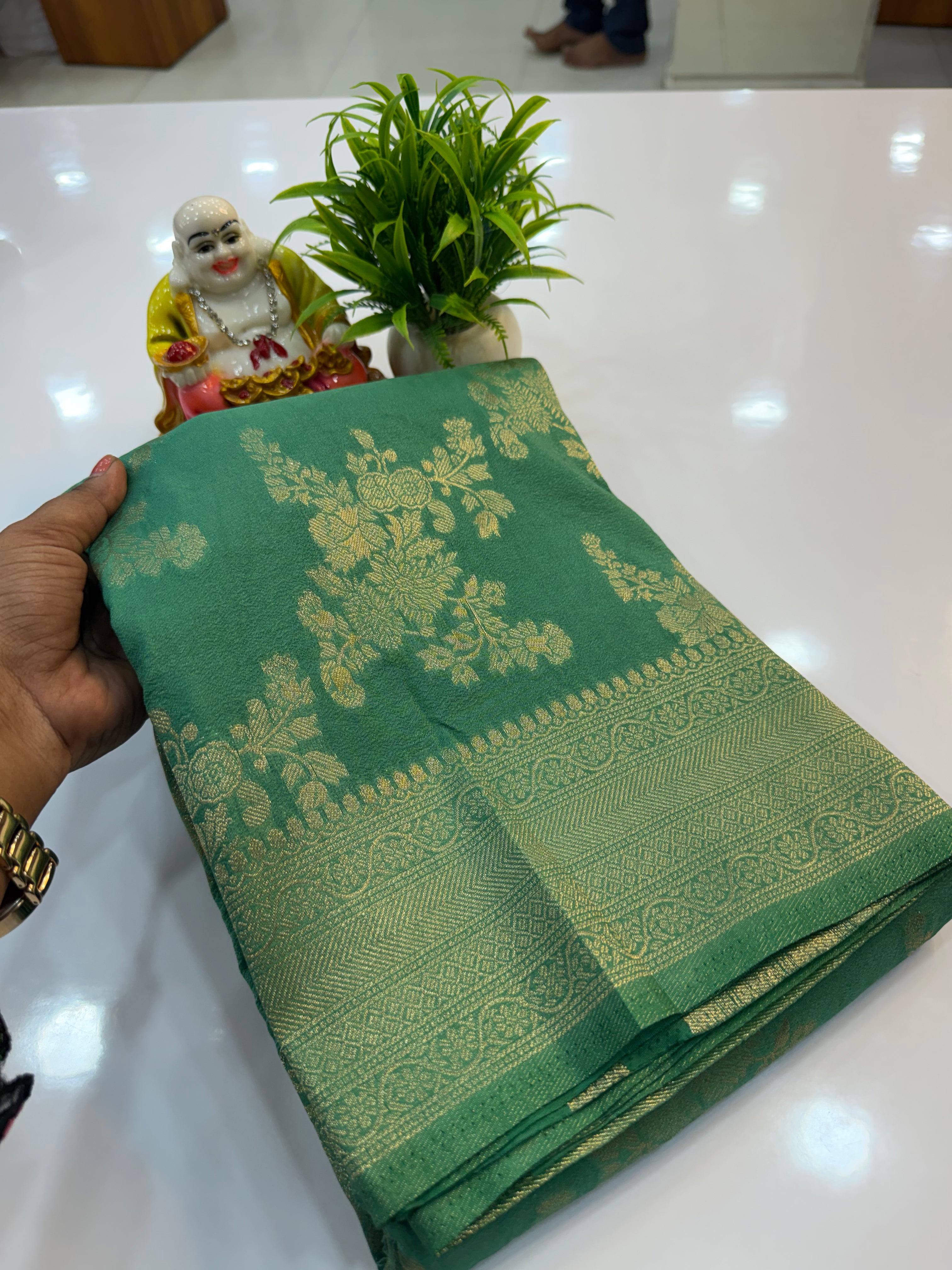 Premium Georgette Saree with Jaal Pattern | Rich Pallu & Butta Blouse…