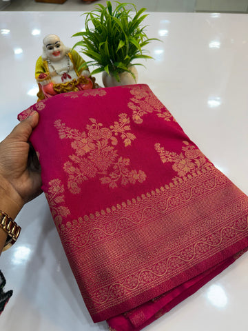 Premium Georgette Saree with Jaal Pattern | Rich Pallu & Butta Blouse…