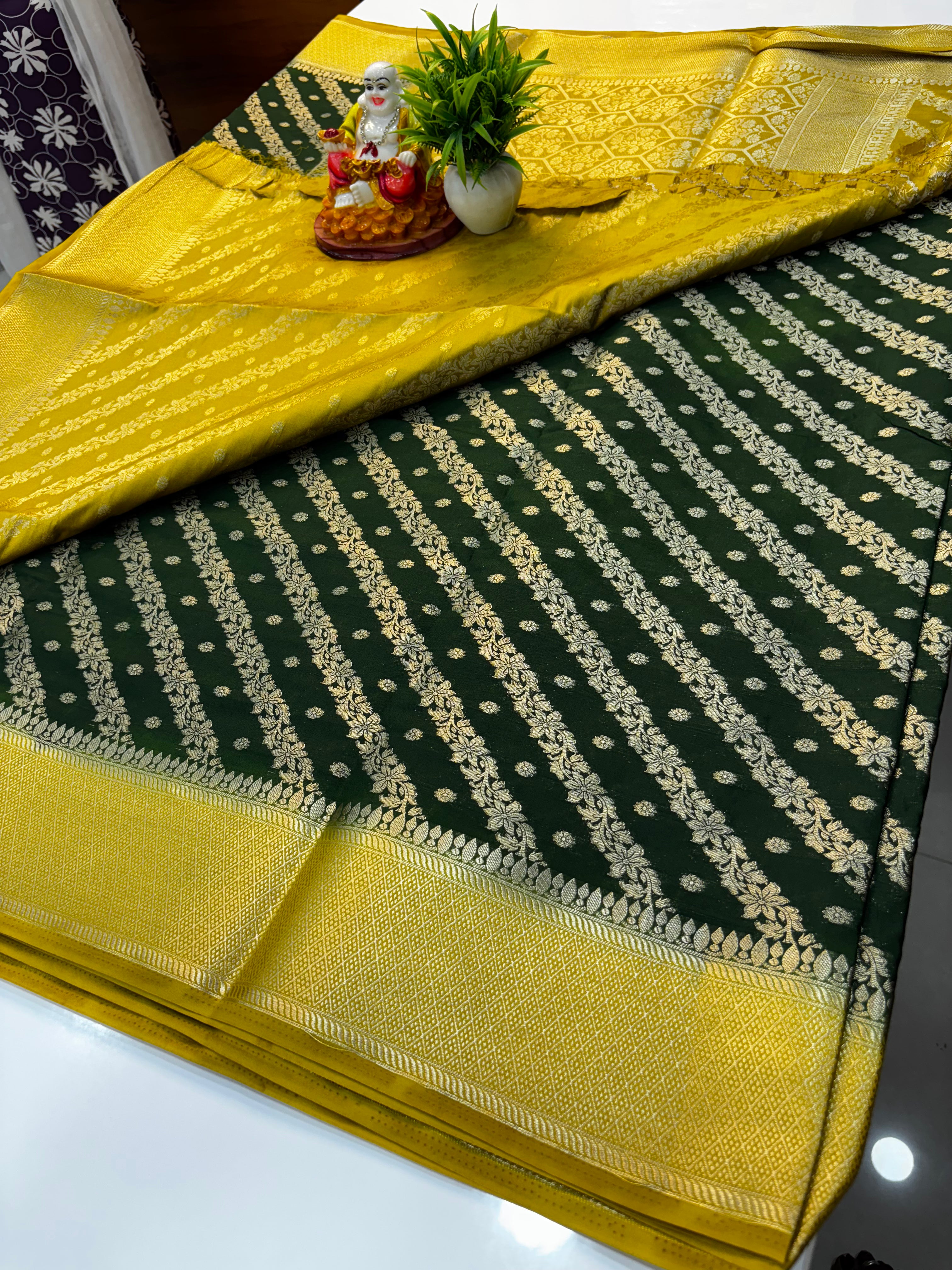 Georgette Saree with Stripes & Rich Pallu