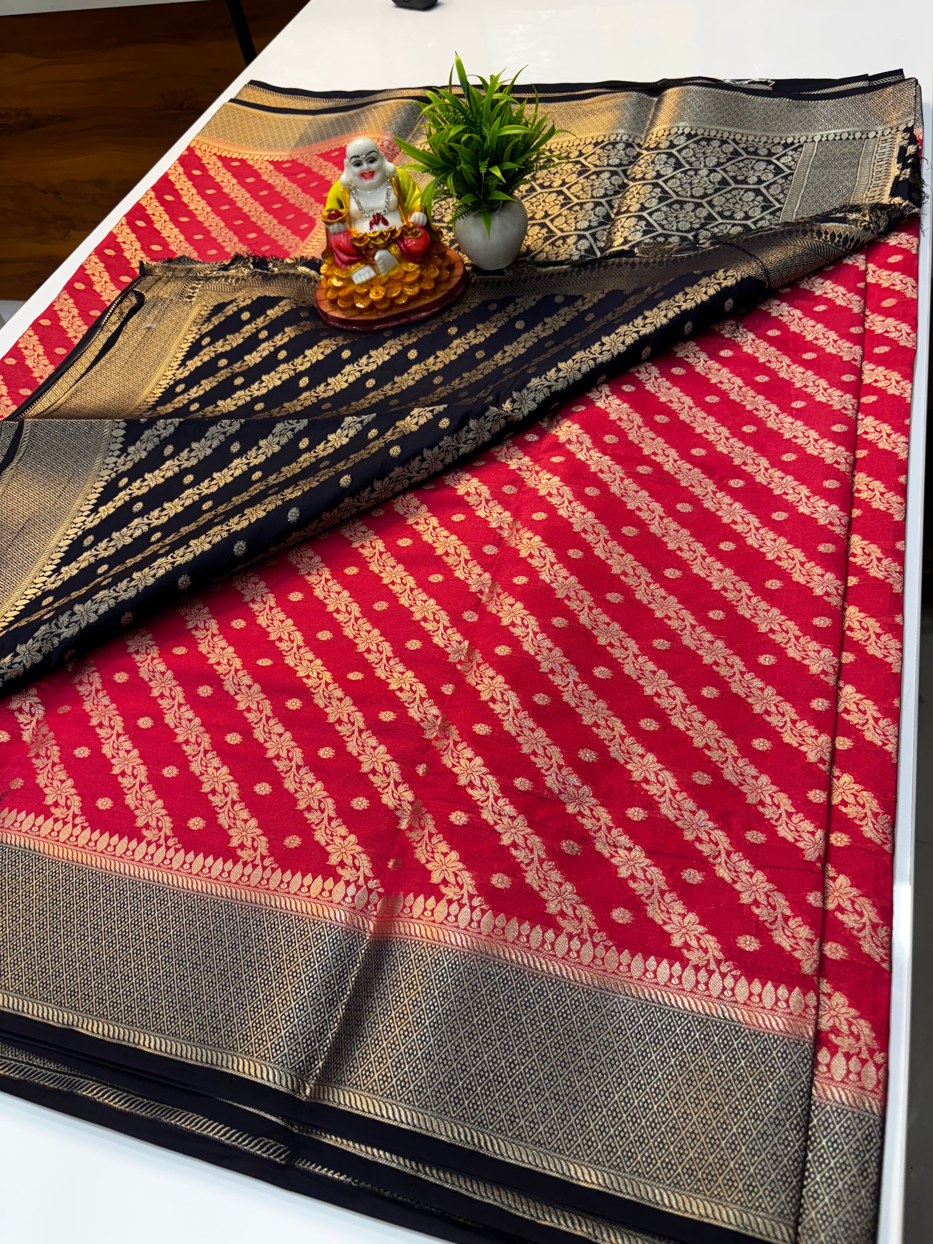 Georgette Saree with Stripes & Rich Pallu