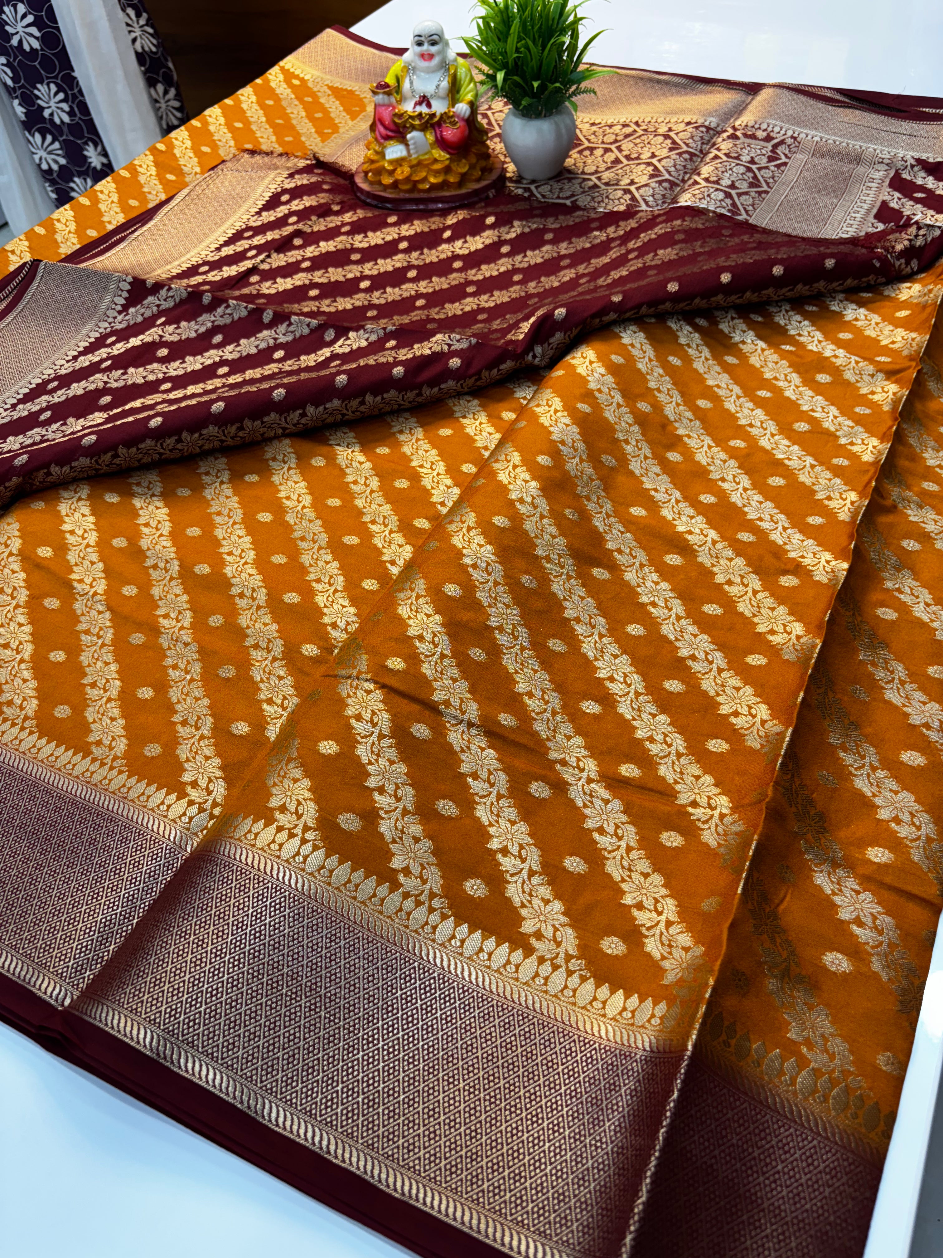 Georgette Saree with Stripes & Rich Pallu