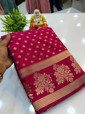 Premium Georgette Saree with Butta Design and Rich Pallu….