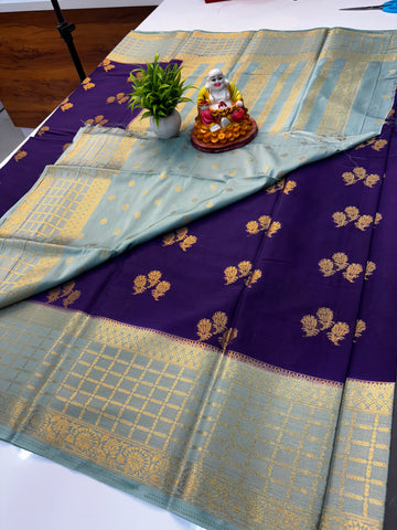 Premium Mysore Crepe Silk Saree with Rich Pallu &amp; Butta Blouse | Padmavathi Silks