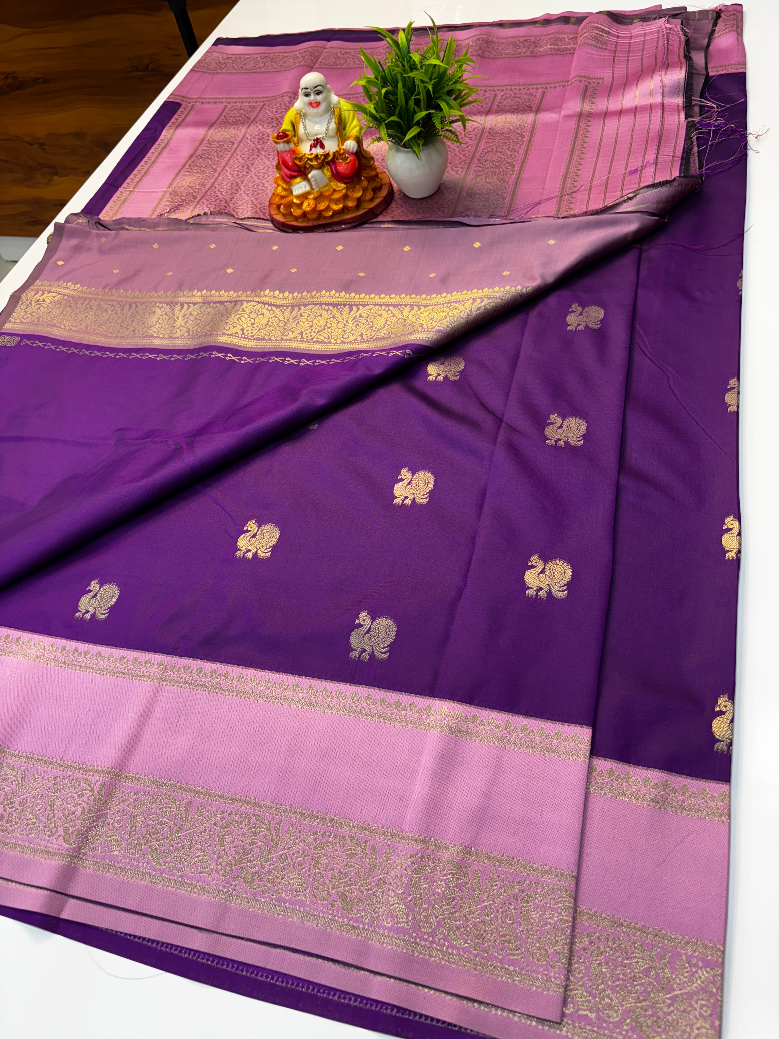 Premium Semi Silk Saree with Rich Pallu & Butta Blouse
