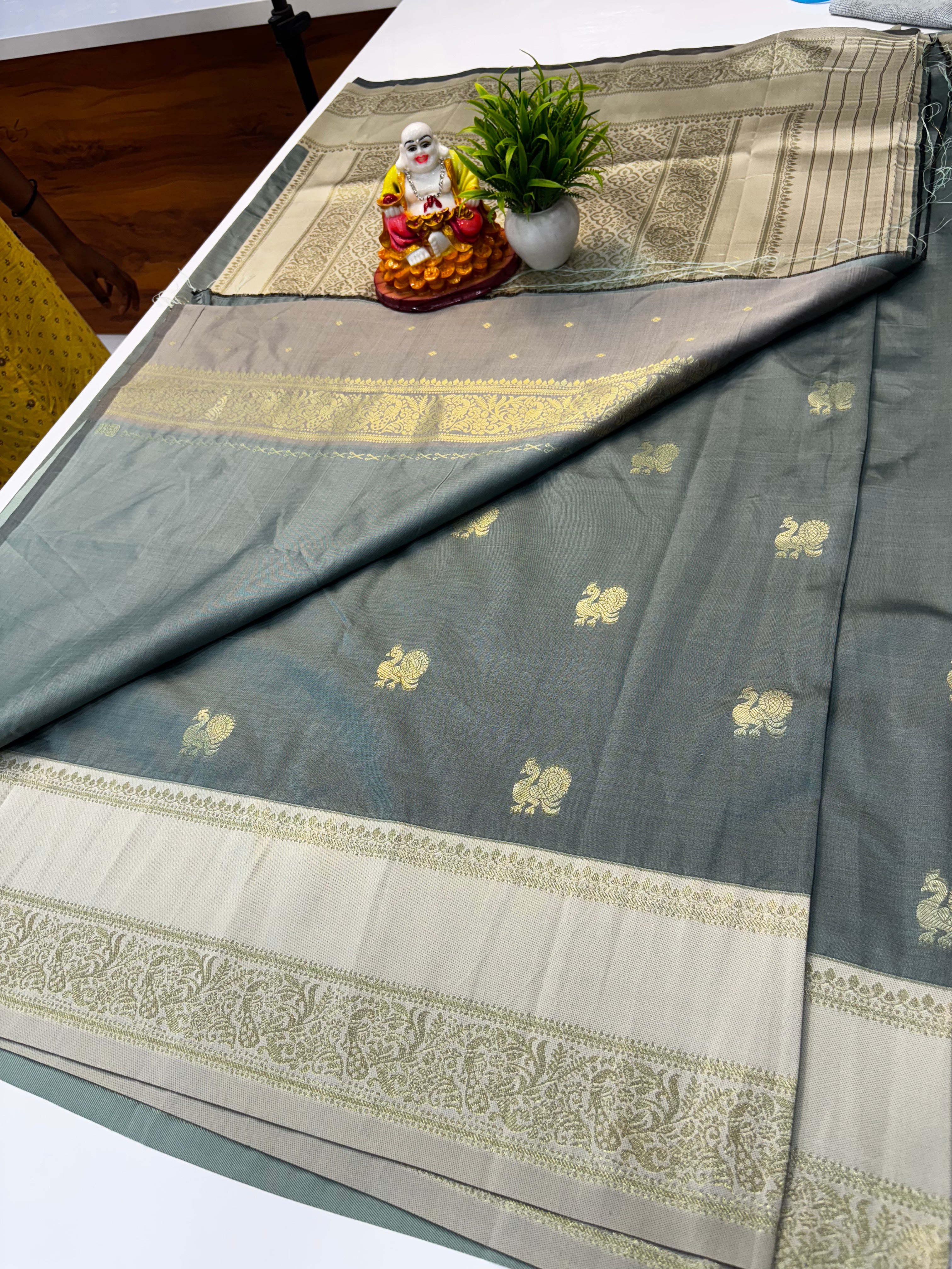 Premium Semi Silk Saree with Rich Pallu & Butta Blouse