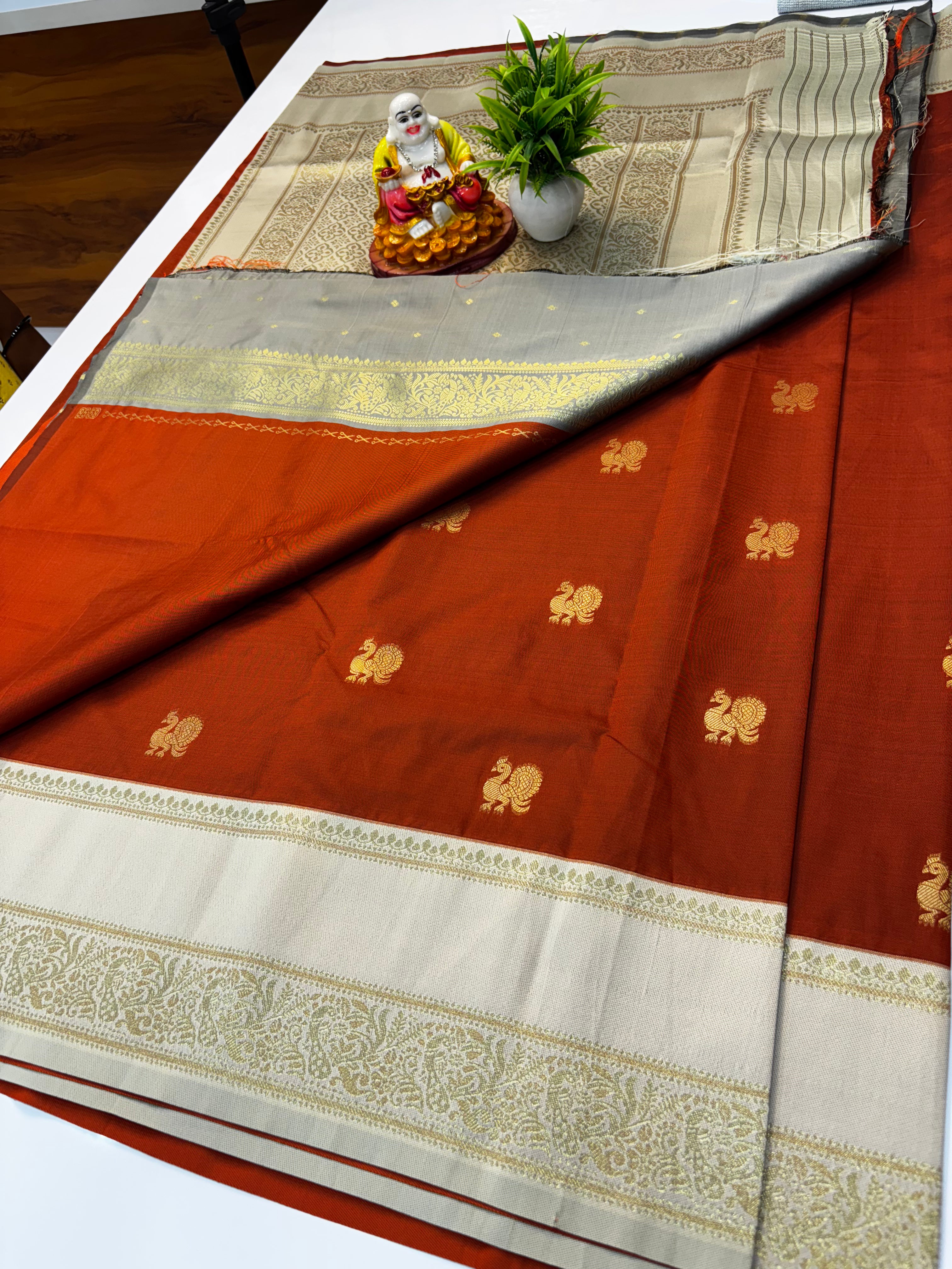 Premium Semi Silk Saree with Rich Pallu & Butta Blouse