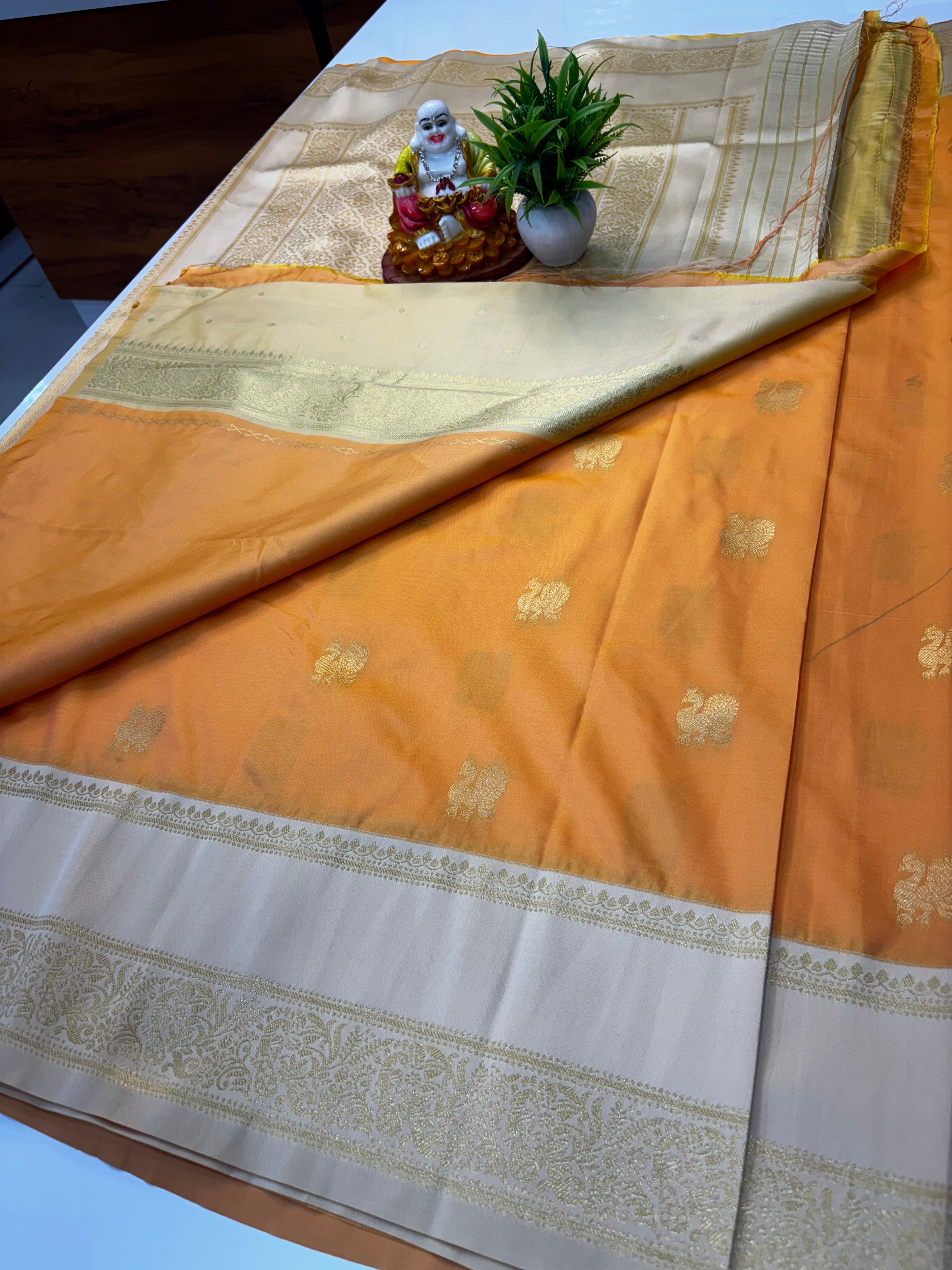 Premium Semi Silk Saree with Rich Pallu & Butta Blouse