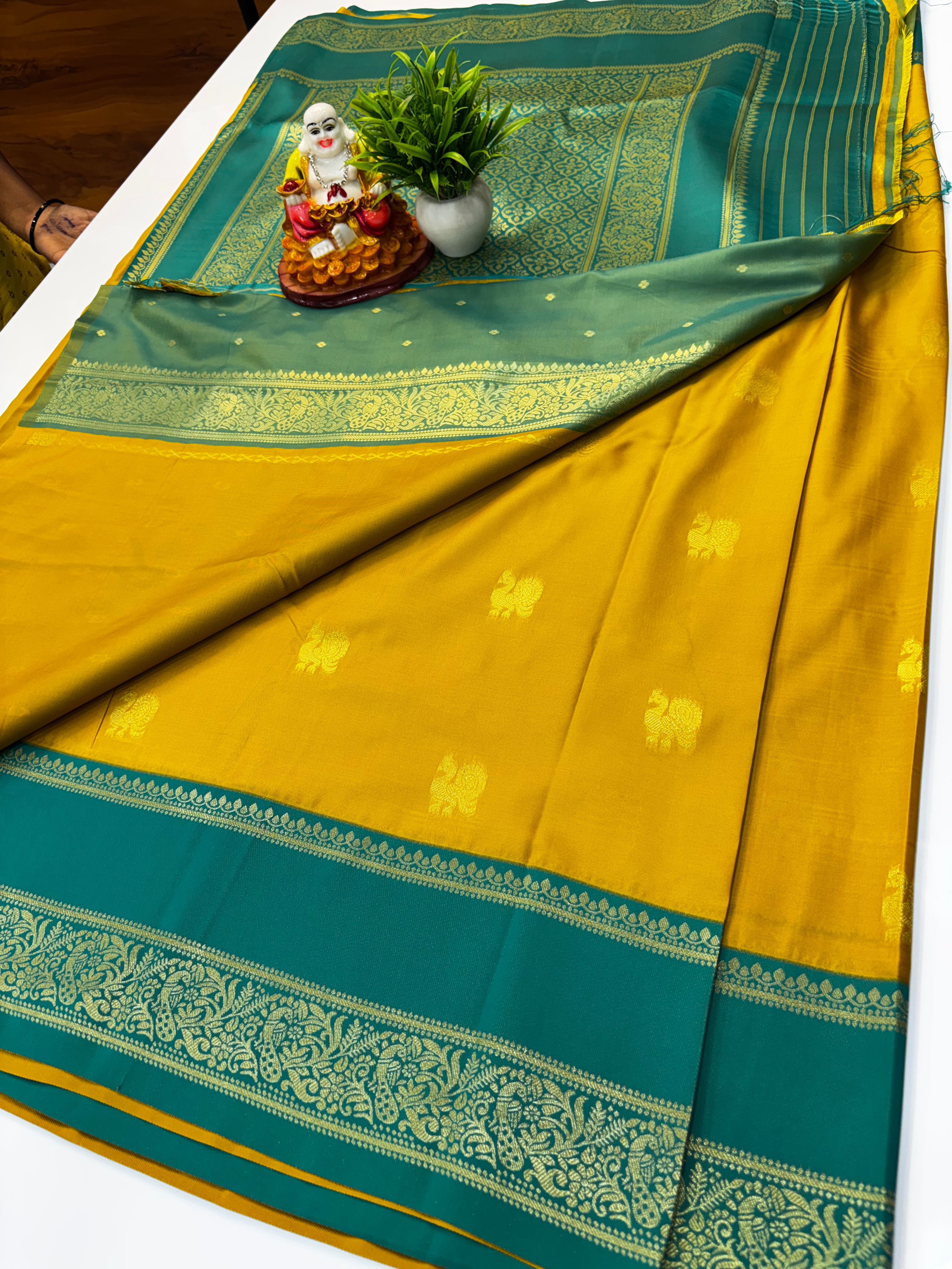 Premium Semi Silk Saree with Rich Pallu & Butta Blouse