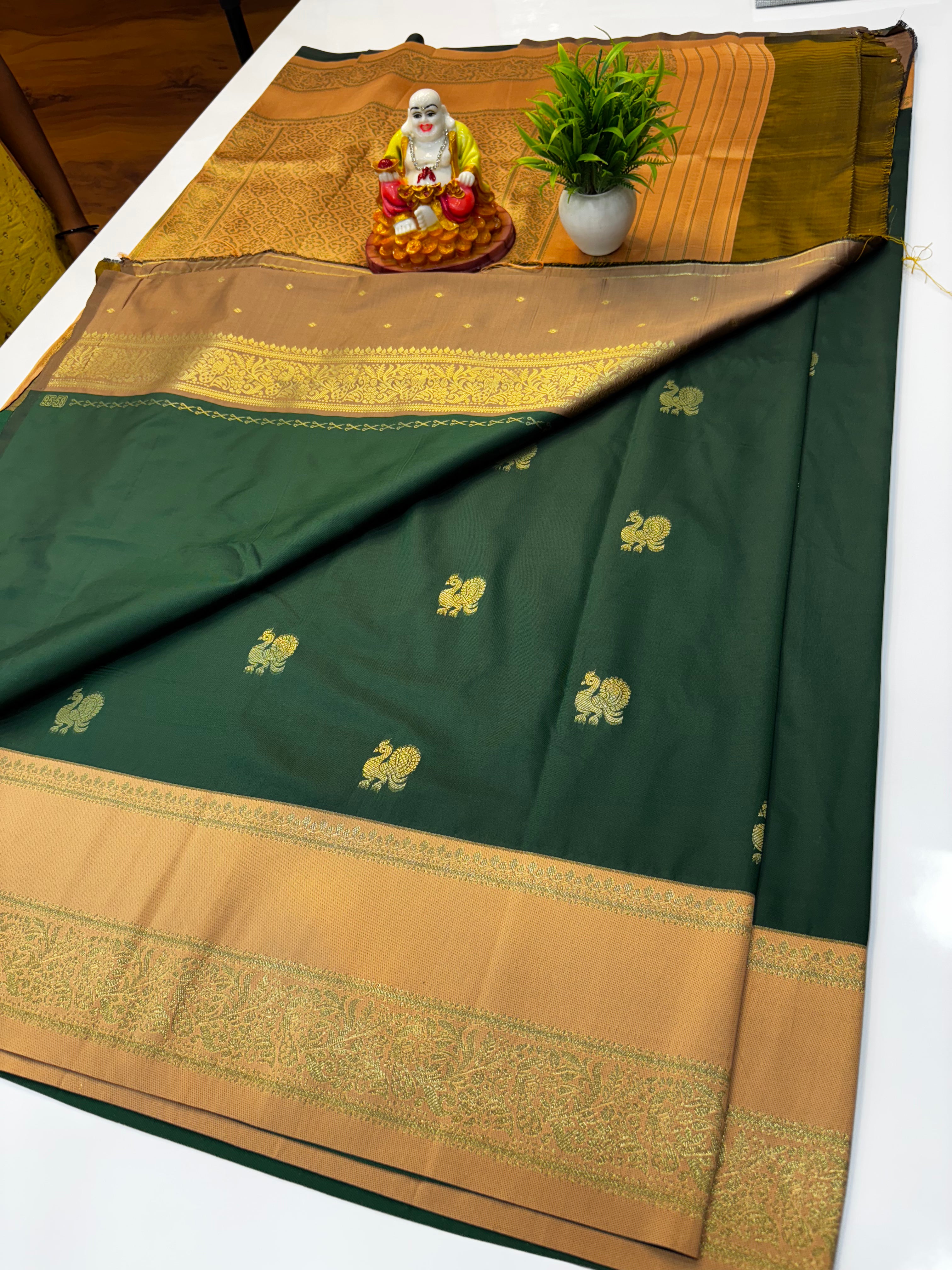 Premium Semi Silk Saree with Rich Pallu & Butta Blouse
