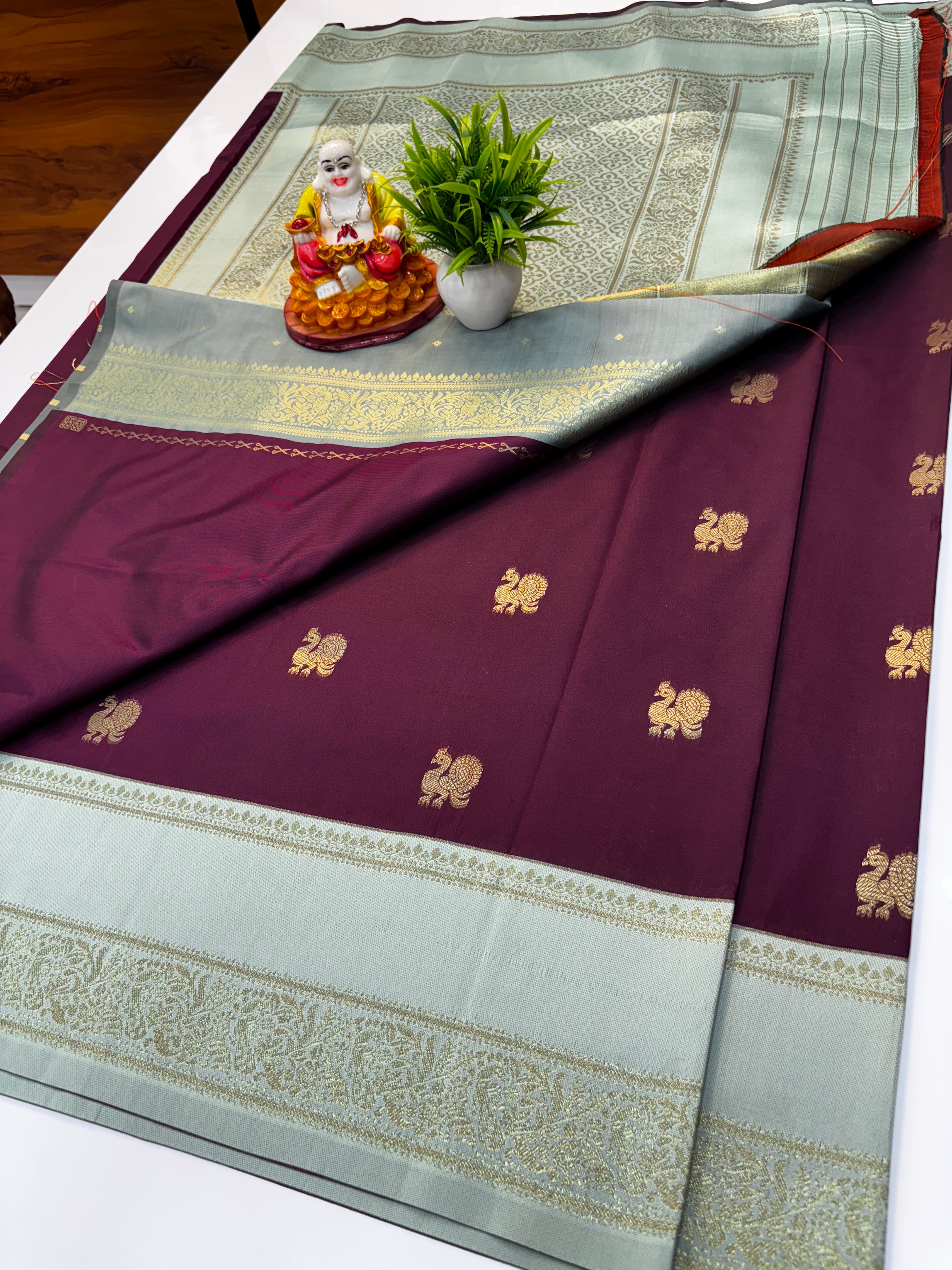 Premium Semi Silk Saree with Rich Pallu & Butta Blouse