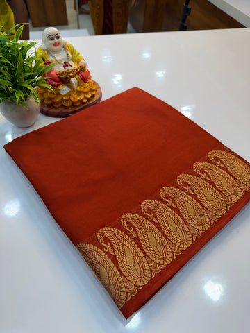 Beautiful Mango Border Mysore Crepe Silk Saree with Chit Pallu…