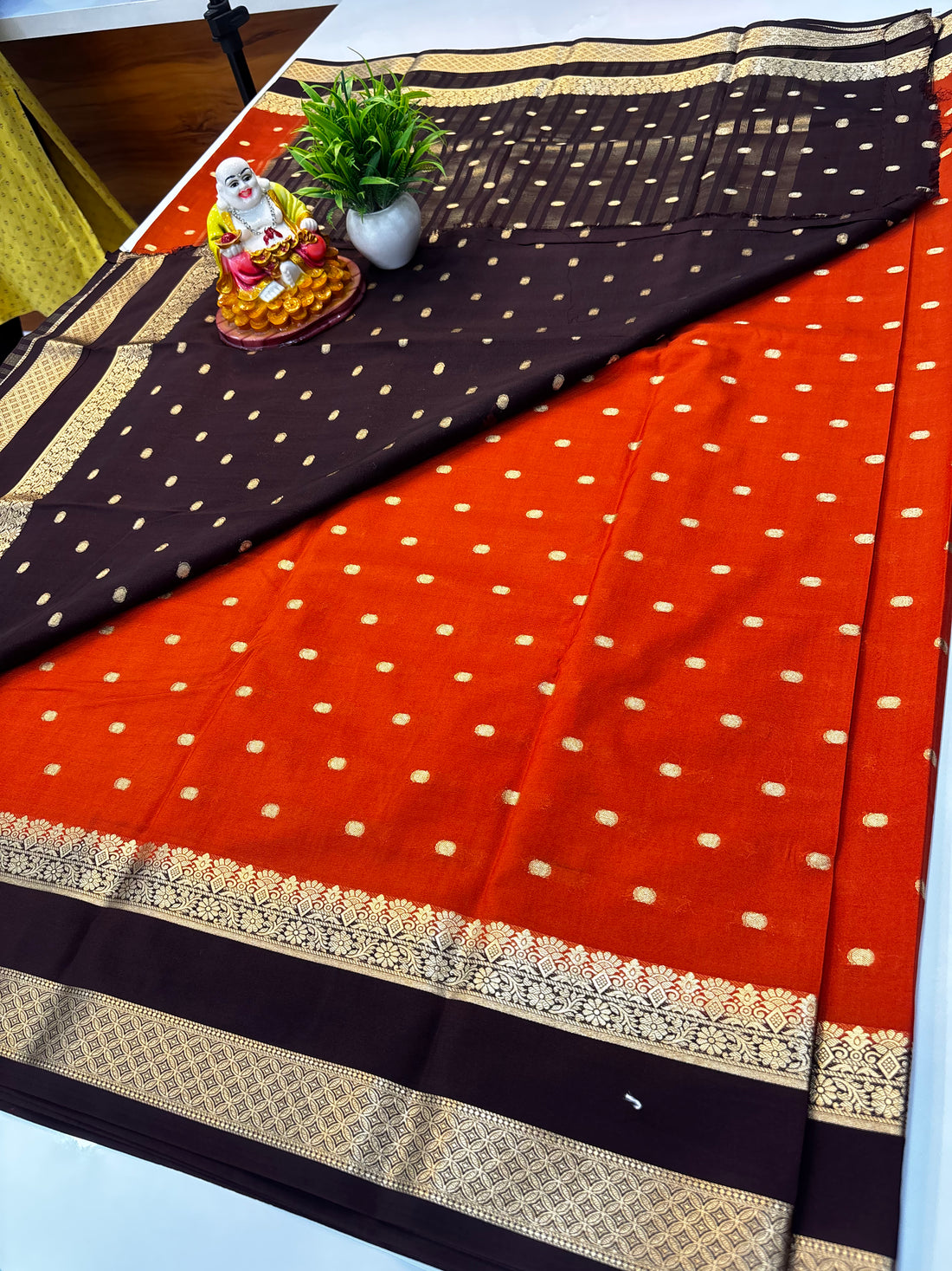Mysore Crepe Silk Saree with Buttas & Rich Pallu | Padmavathi Silks and Sarees