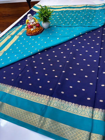 Mysore Crepe Silk Saree with Buttas & Rich Pallu | Padmavathi Silks and Sarees