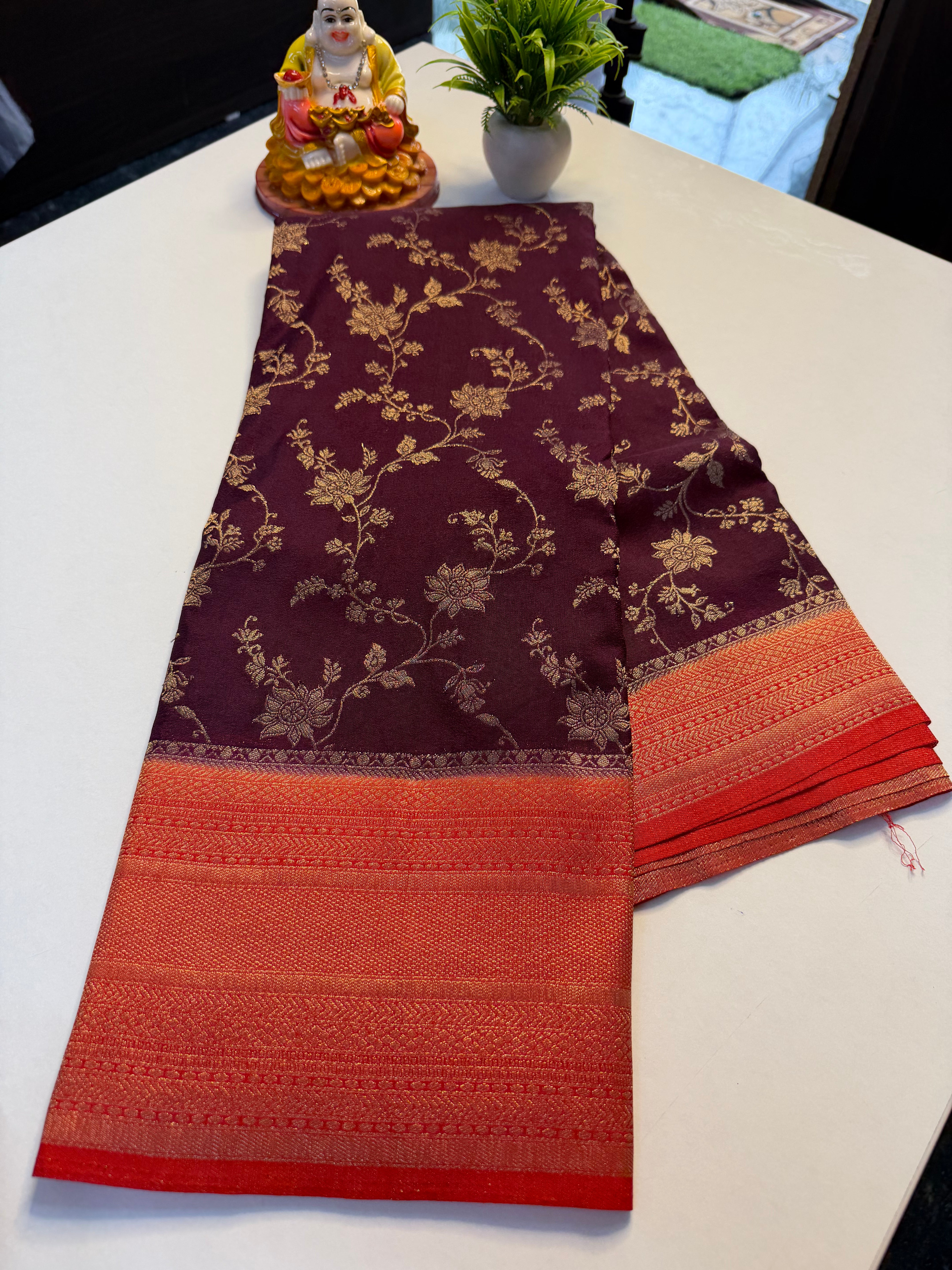 Premium Georgette Saree with Rich Pallu & Butta Blouse…