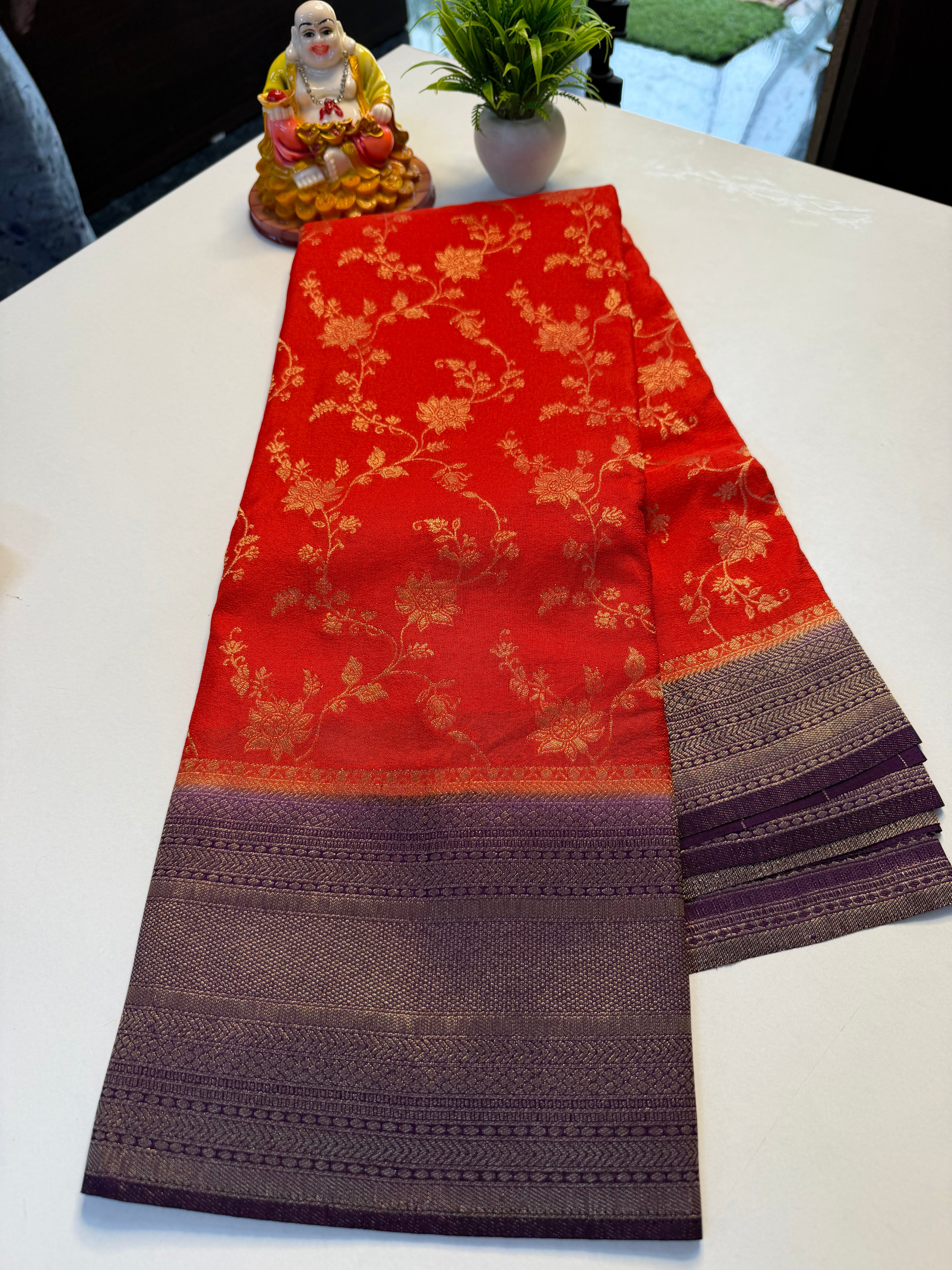 Premium Georgette Saree with Rich Pallu & Butta Blouse…