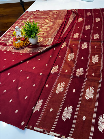 Premium Semi Viscose Saree with Rich Pallu & Butta Blouse