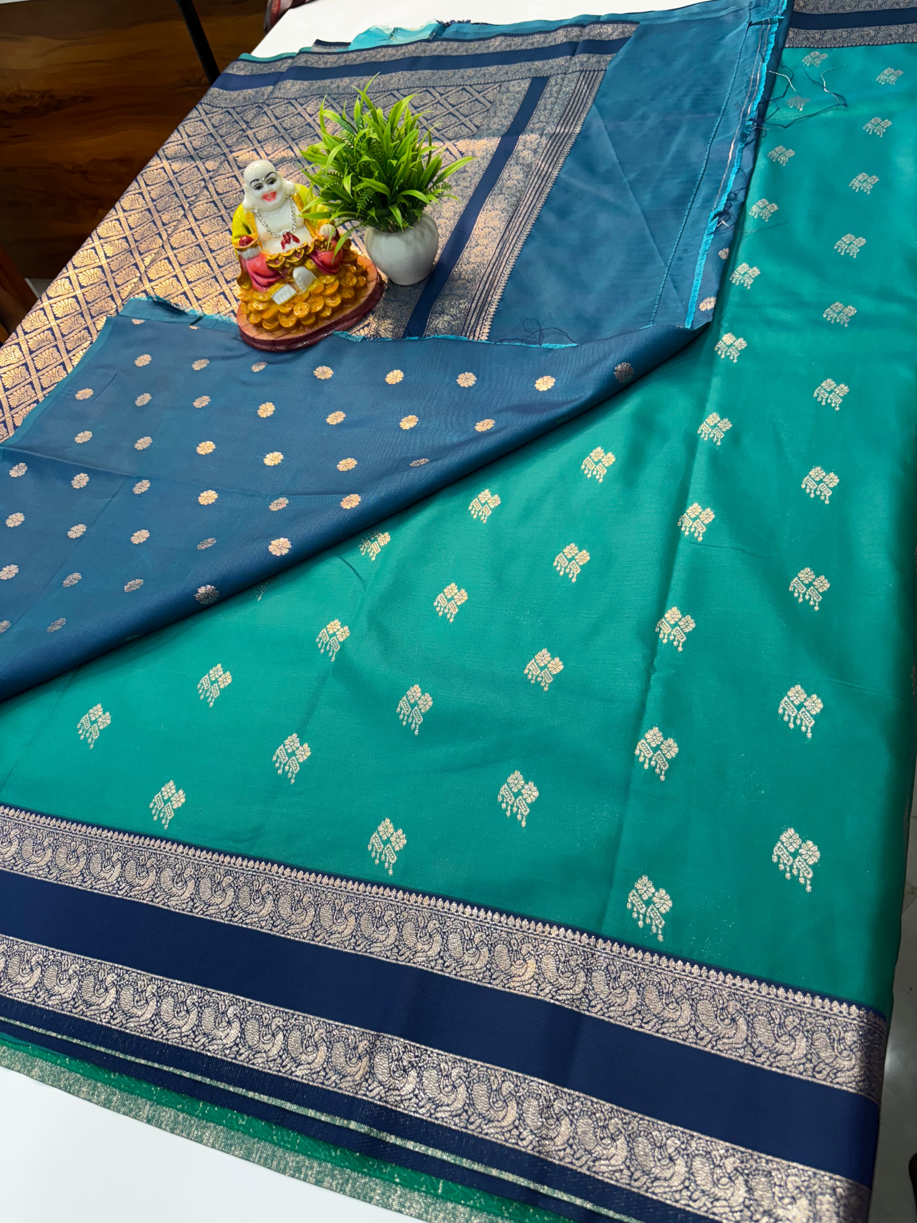 Semi Silk Saree with Rich Pallu & Butta Blouse – Elegant Traditional Wear