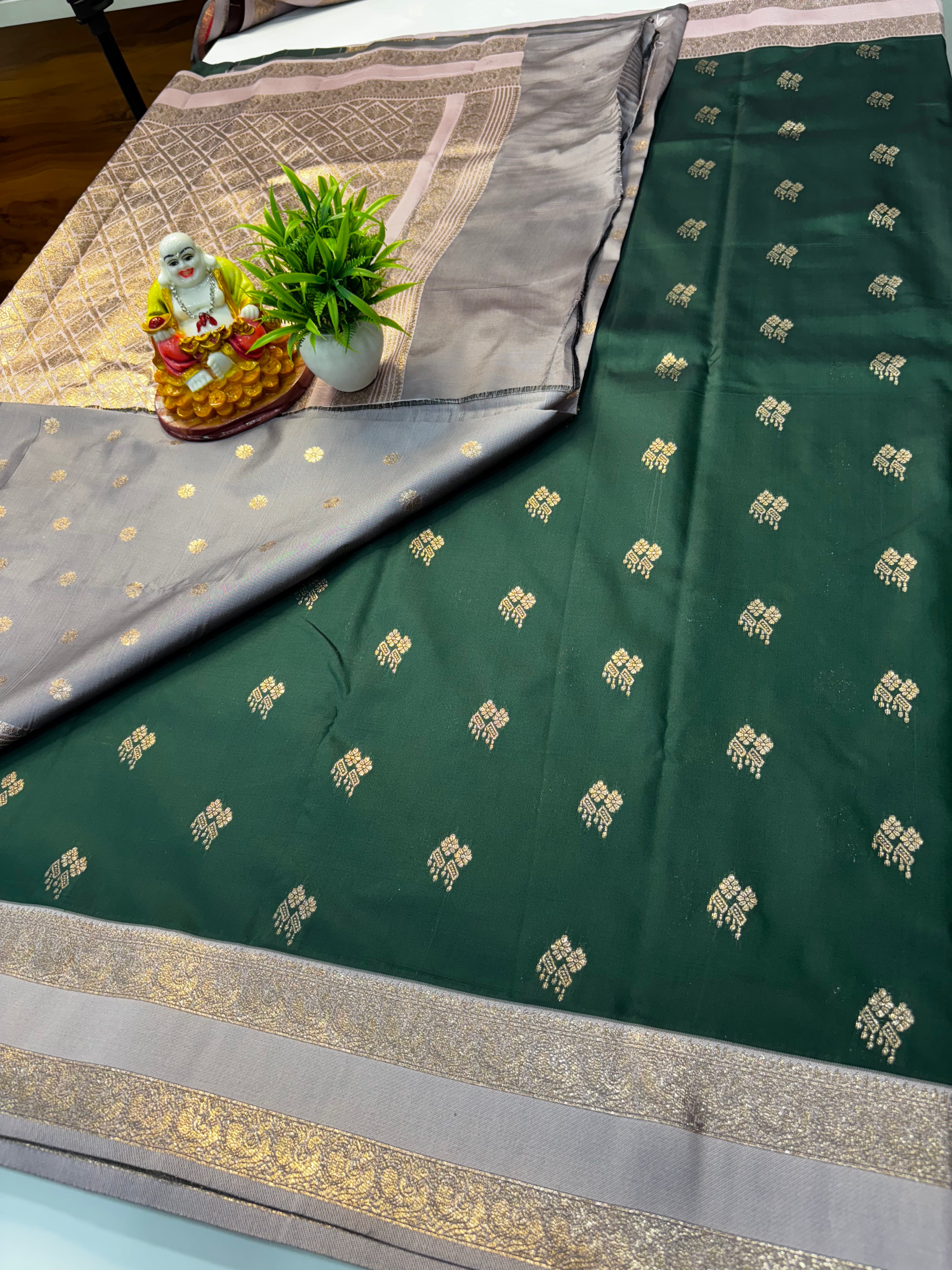 Semi Silk Saree with Rich Pallu & Butta Blouse – Elegant Traditional Wear