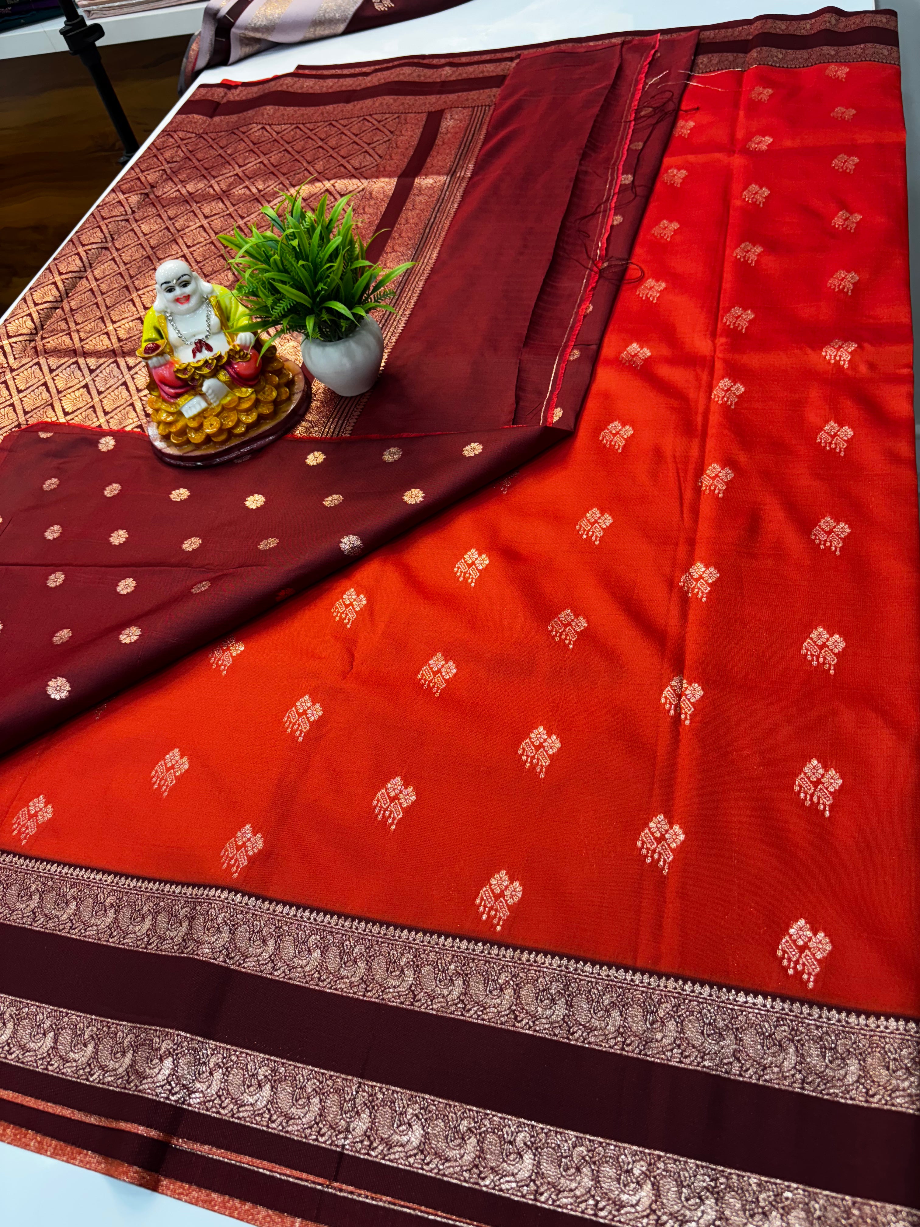 Semi Silk Saree with Rich Pallu & Butta Blouse – Elegant Traditional Wear