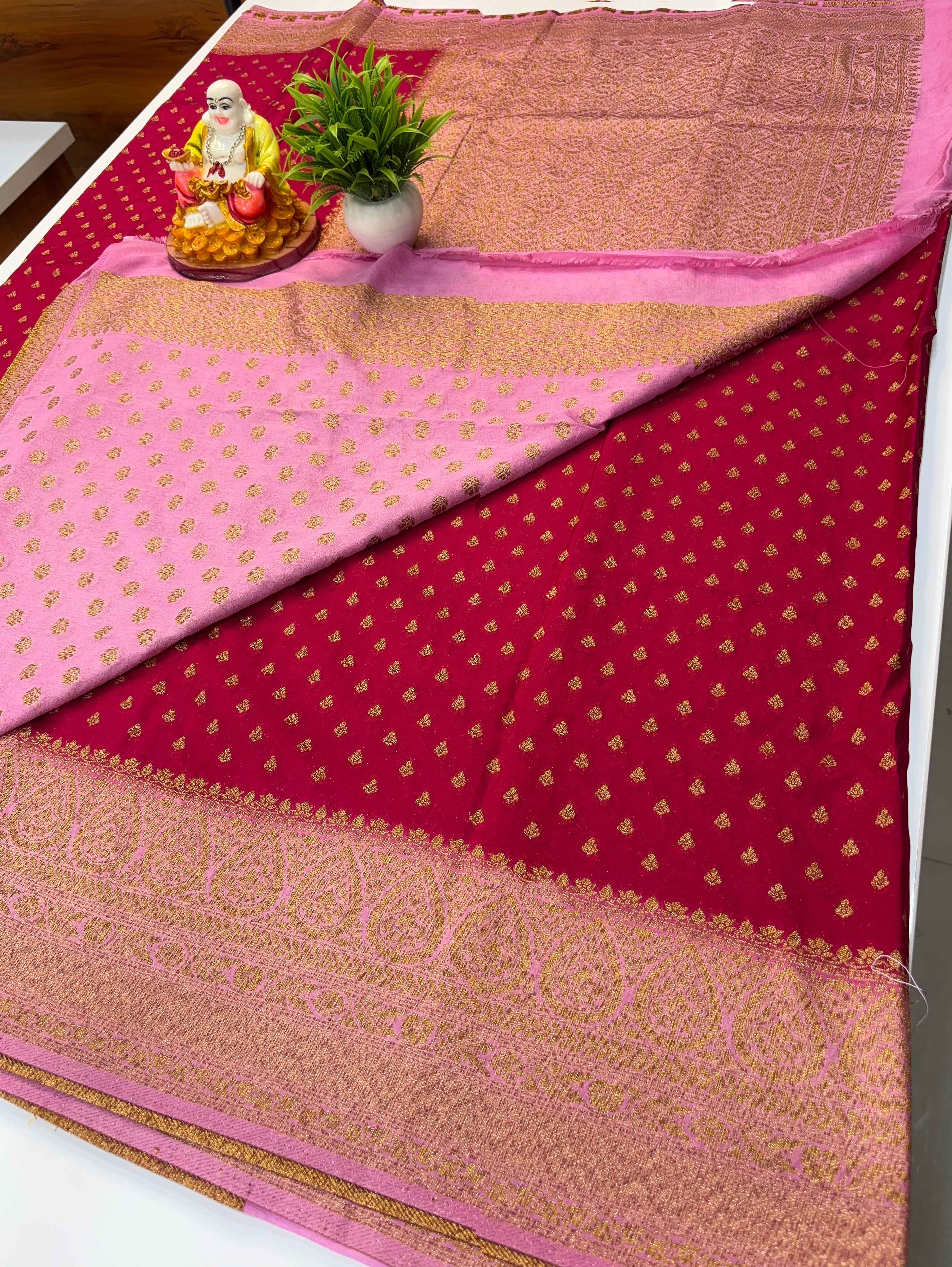 Premium khaddi Georgette Saree with Buttas & Rich Pallu | Padmavathi Silks and Sarees